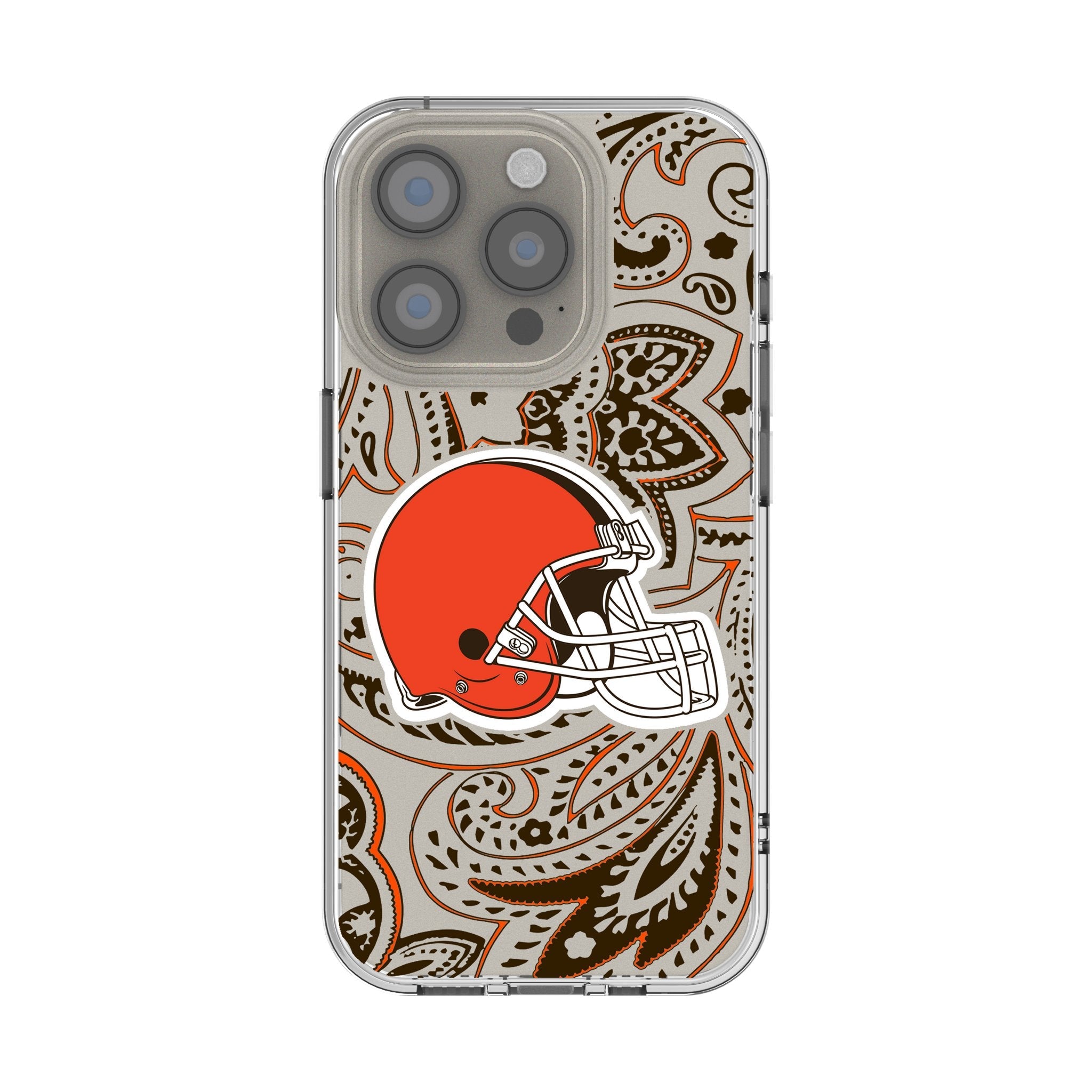 Cleveland Browns Paisley Clear Phone Case for Apple iPhone 1