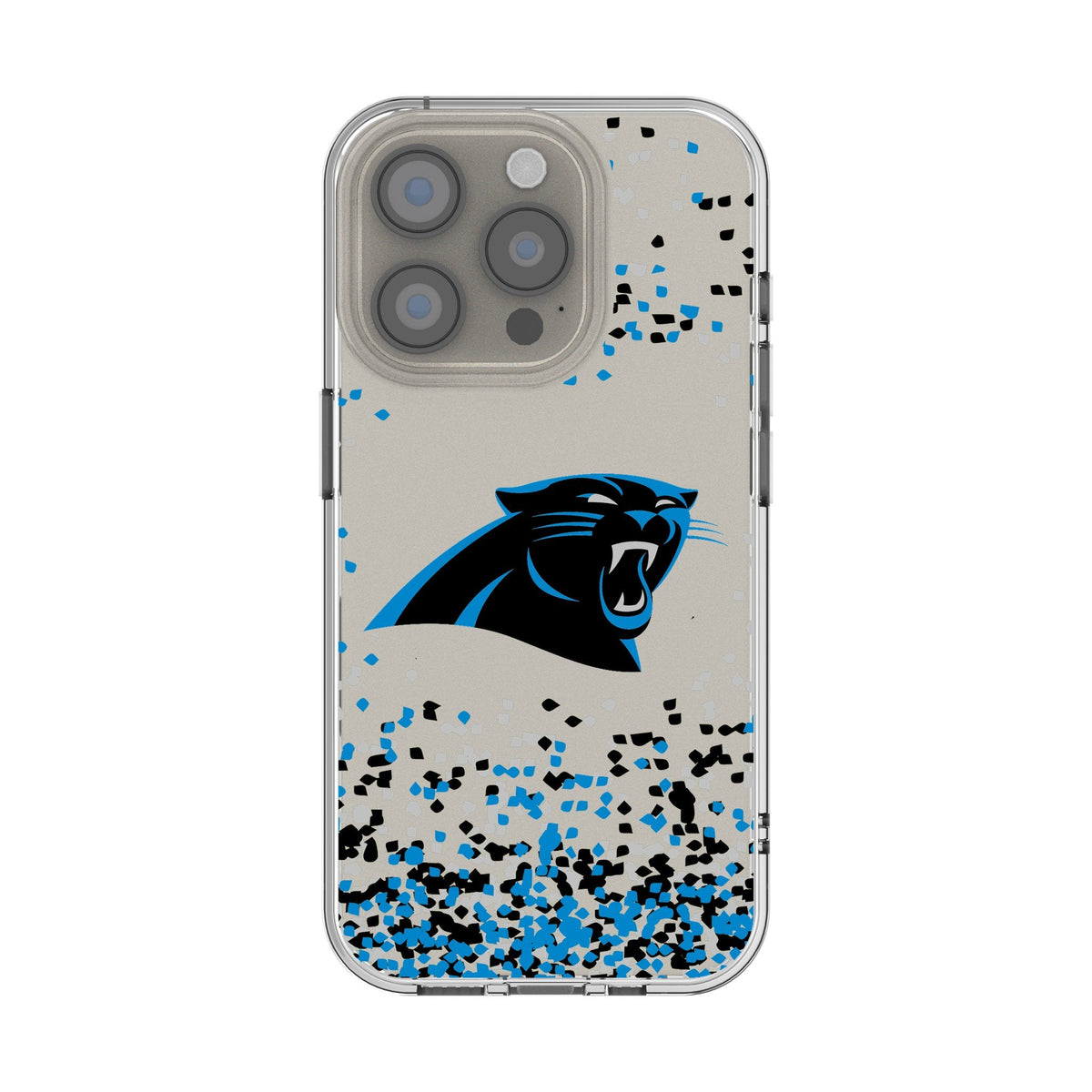 Carolina Panthers Confetti Clear Phone Case for Apple iPhone 1