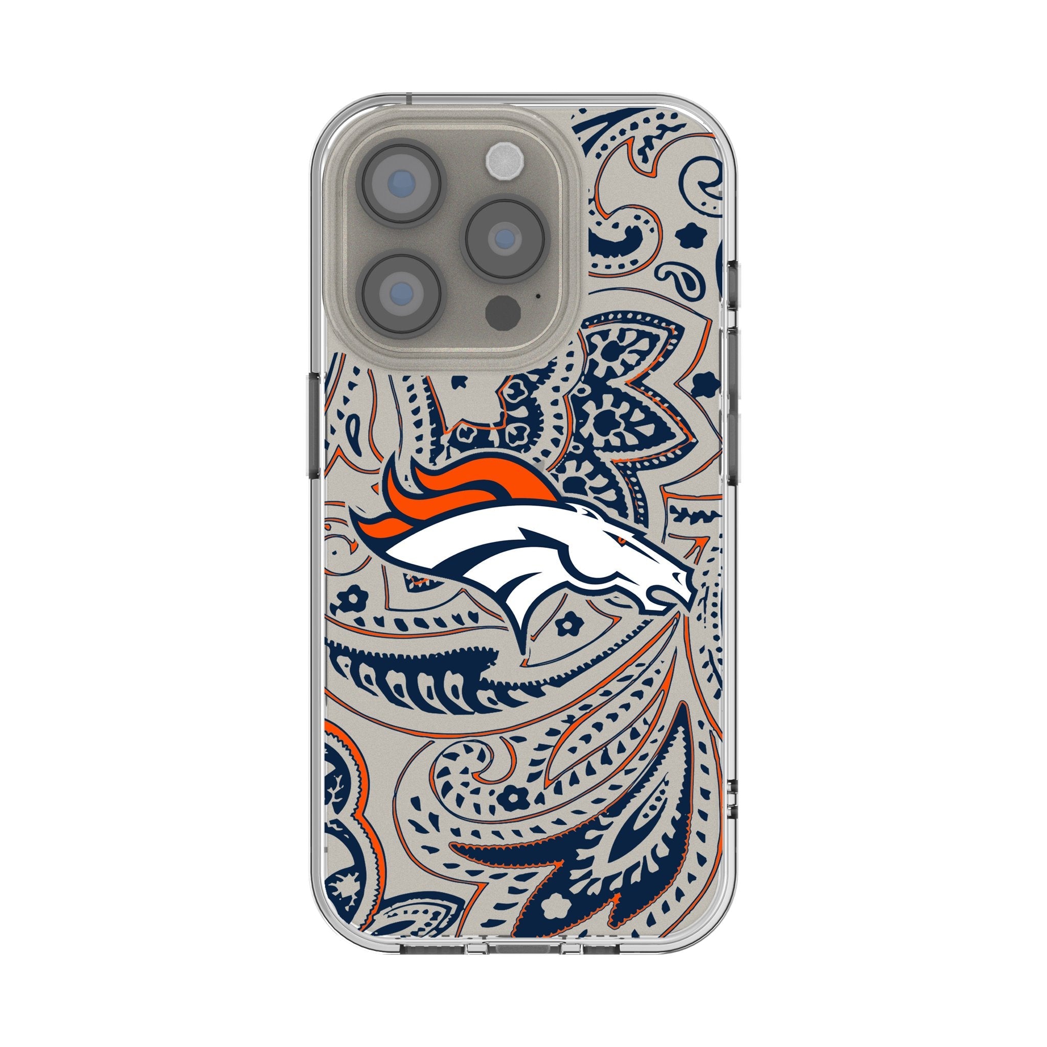 Denver Broncos Paisley Clear Phone Case for Apple iPhone 1
