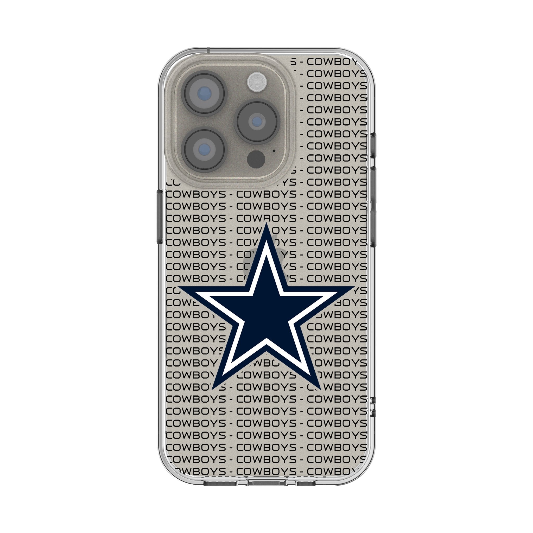 Dallas Cowboys Text Backdrop Clear Phone Case for Apple iPhone