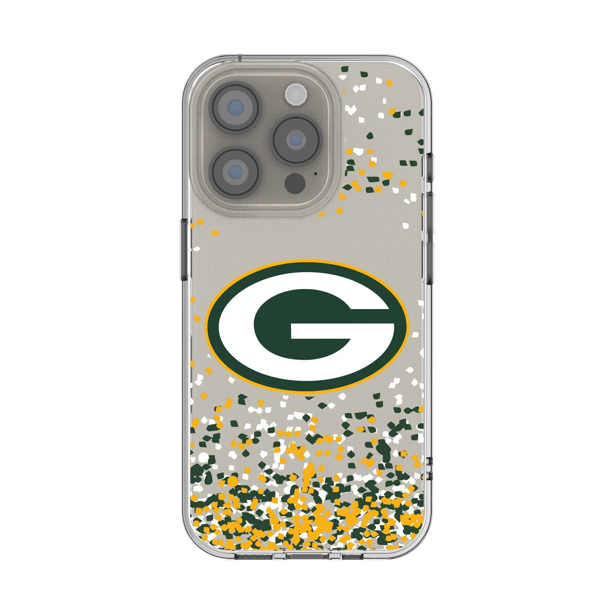 Green Bay Packers Confetti Clear Phone Case for Apple iPhone