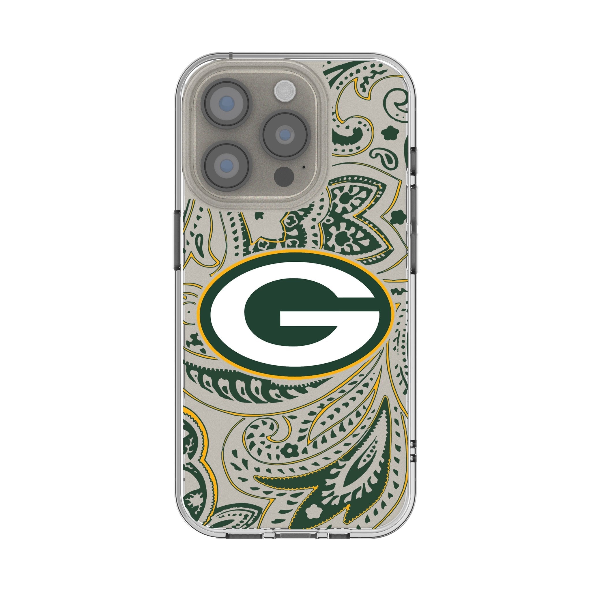Green Bay Packers Paisley Clear Phone Case for Apple iPhone 1