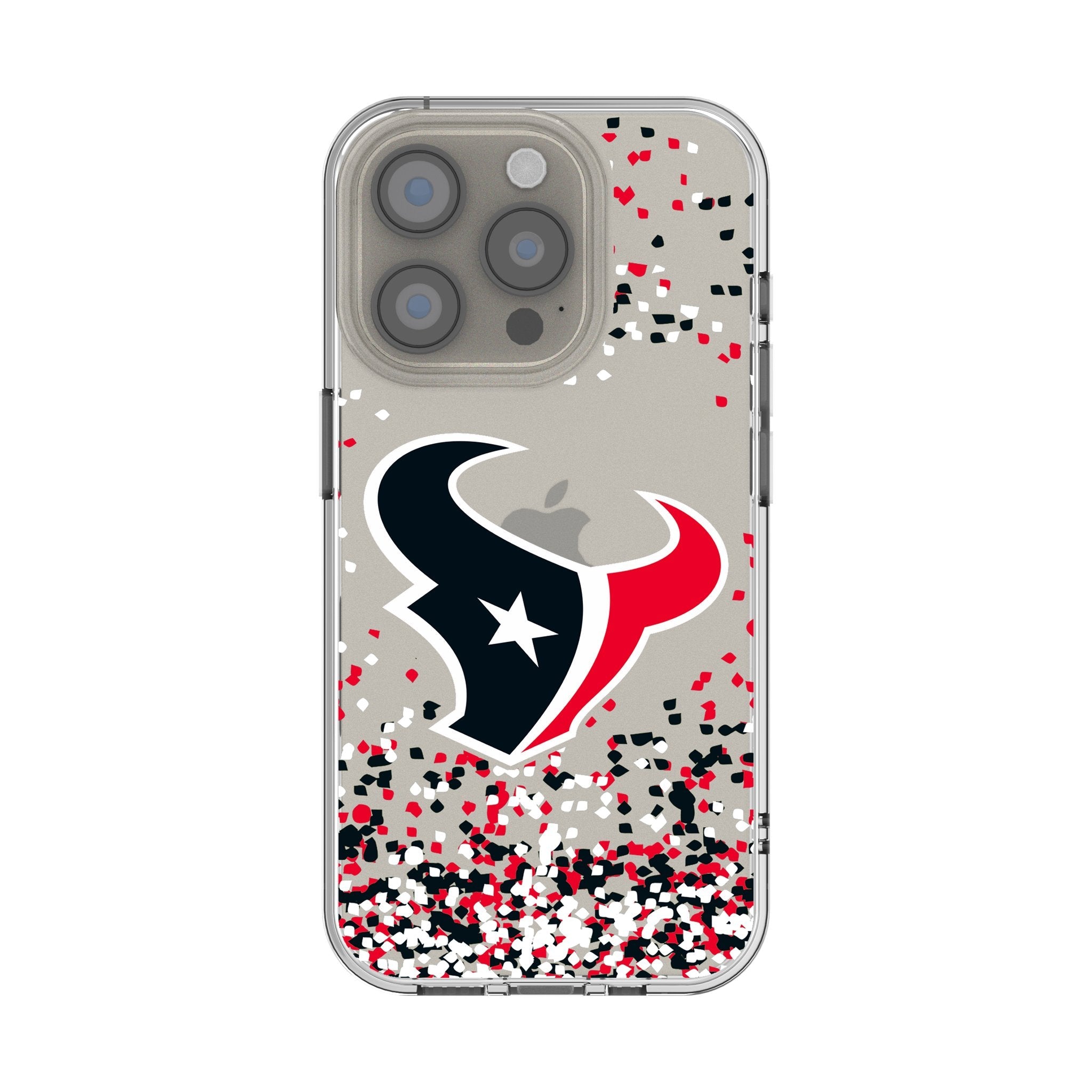 Houston Texans Confetti Clear Phone Case for Apple iPhone 1