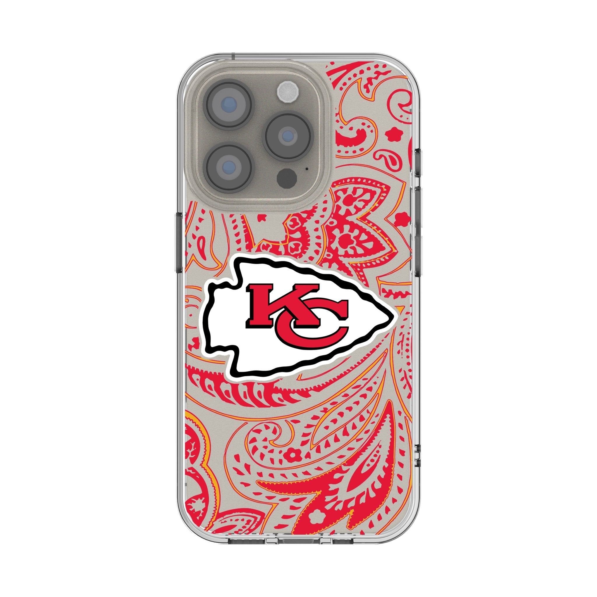 Kansas City Chiefs Paisley Clear Phone Case for Apple iPhone 1