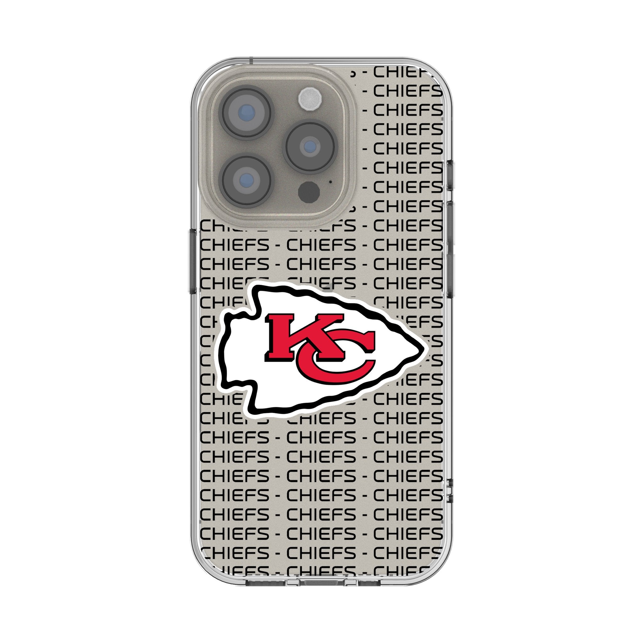 Kansas City Chiefs Text Backdrop Clear Phone Case for Apple iPhone 1