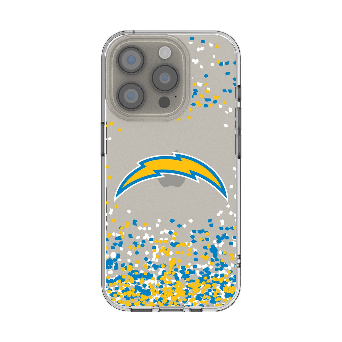 Los Angeles Chargers Confetti Clear Phone Case for Apple iPhone 1