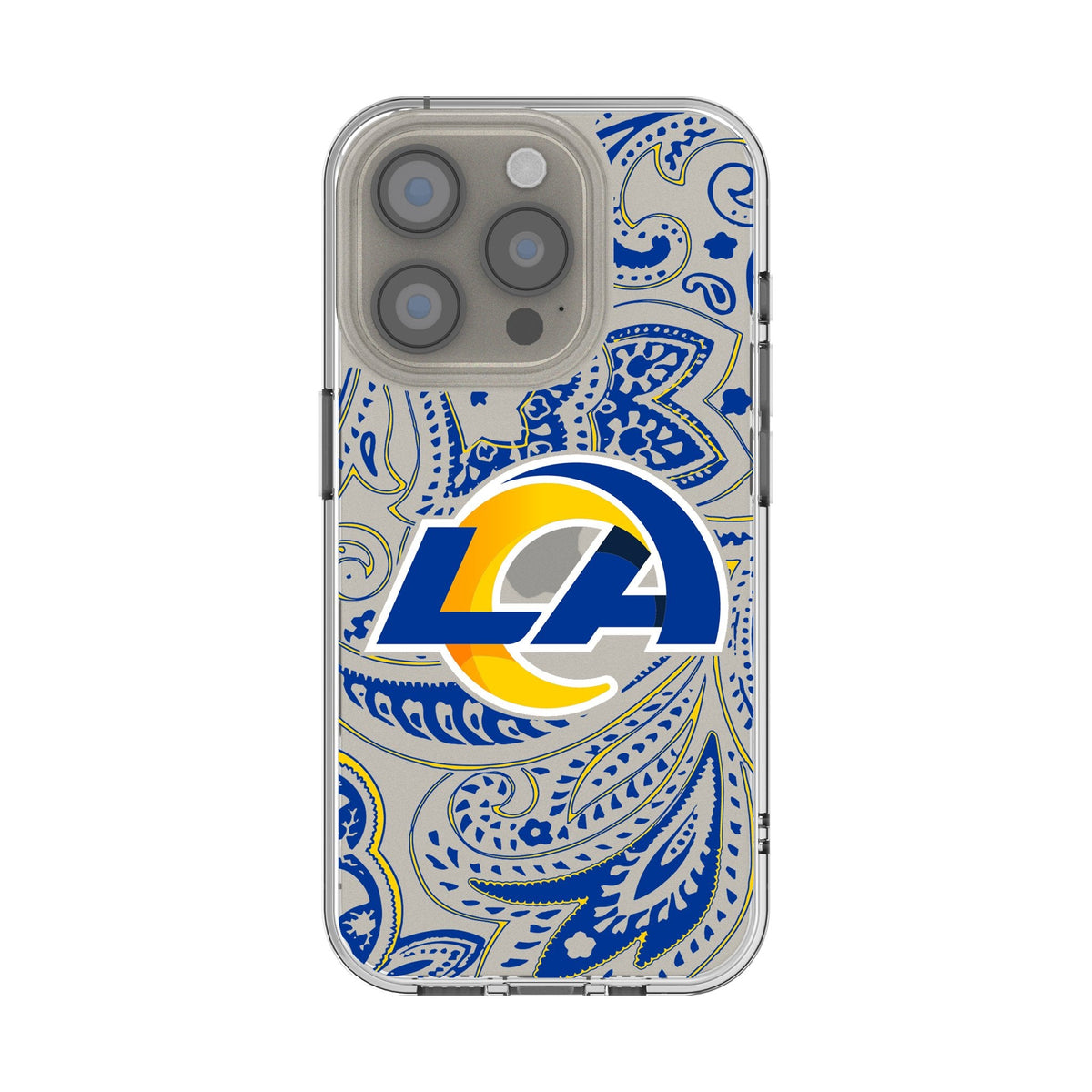 Los Angeles Rams Paisley Clear Phone Case for Apple iPhone 1