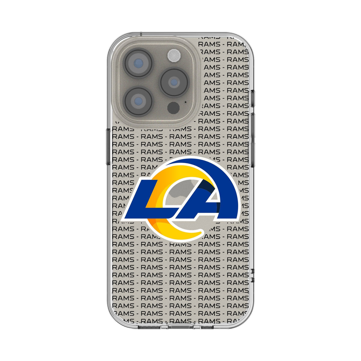 Los Angeles Rams Text Backdrop Clear Phone Case for Apple iPhone 1