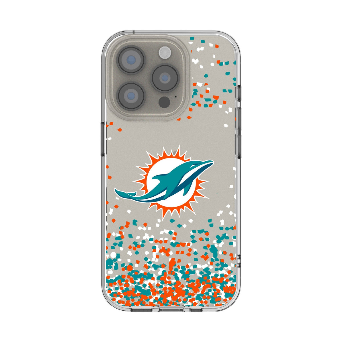 Miami Dolphins Confetti Clear Phone Case for Apple iPhone
