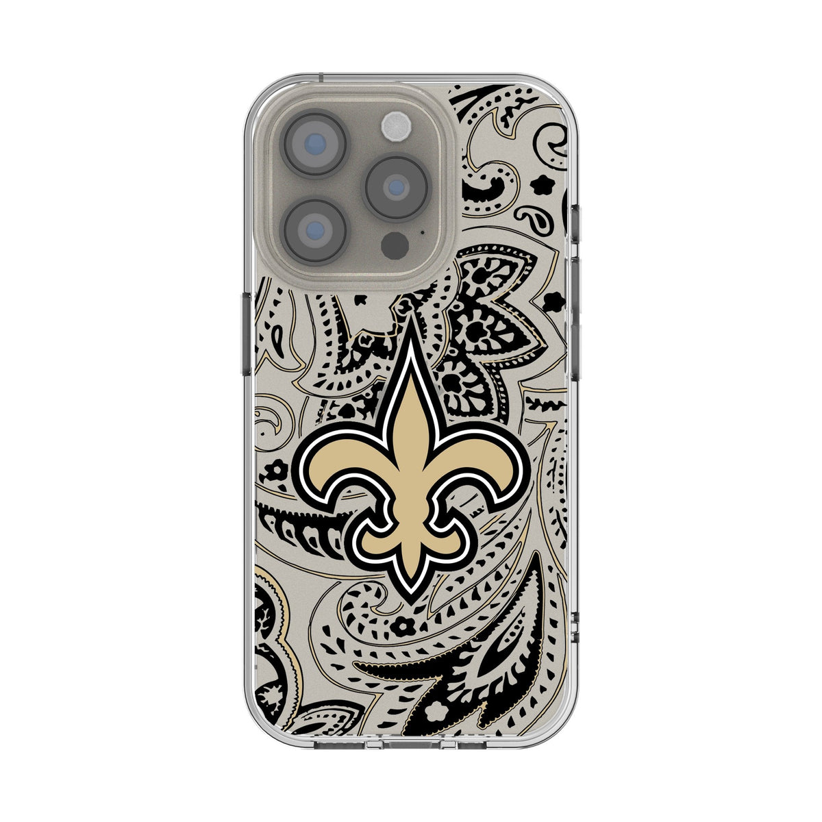 New Orleans Saints Paisley Clear Phone Case for Apple iPhone 1