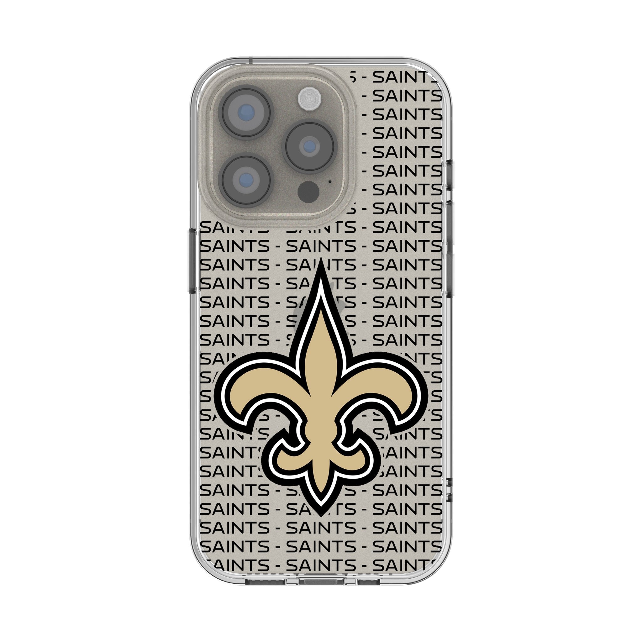New Orleans Saints Text Backdrop Clear Phone Case for Apple iPhone 1