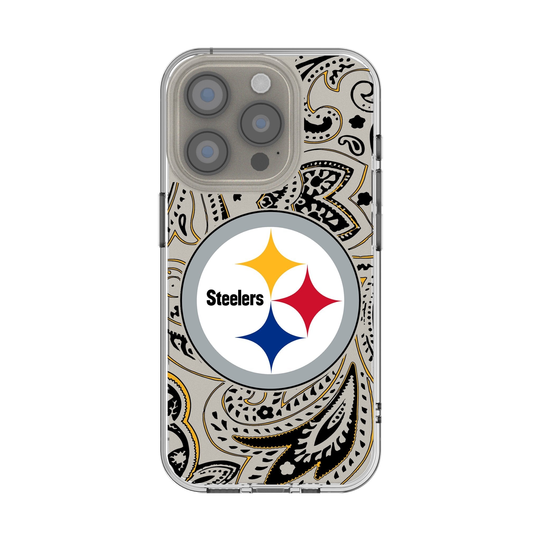 Pittsburgh Steelers Paisley Clear Phone Case for Apple iPhone 1