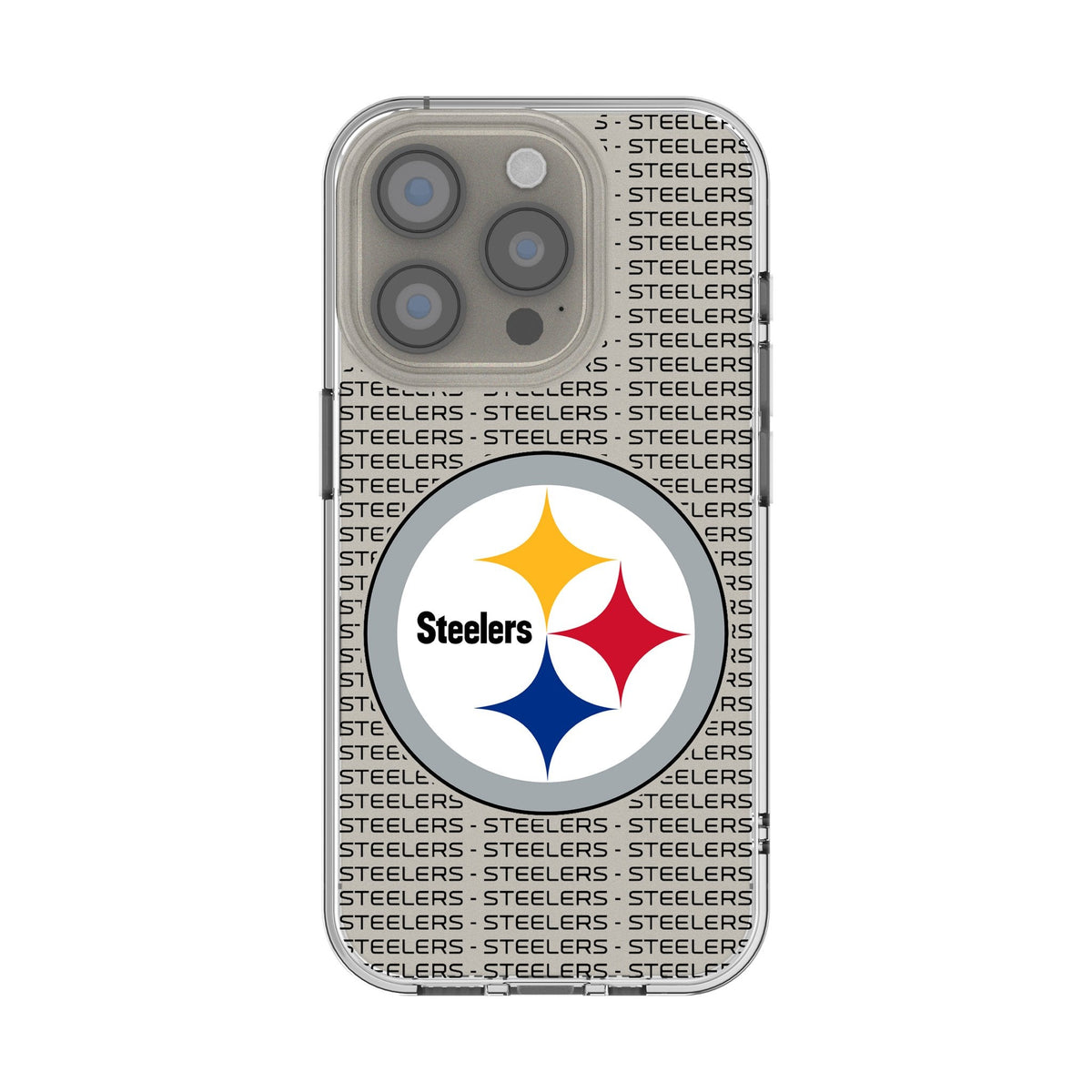 Pittsburgh Steelers Text Backdrop Clear Phone Case for Apple iPhone 1
