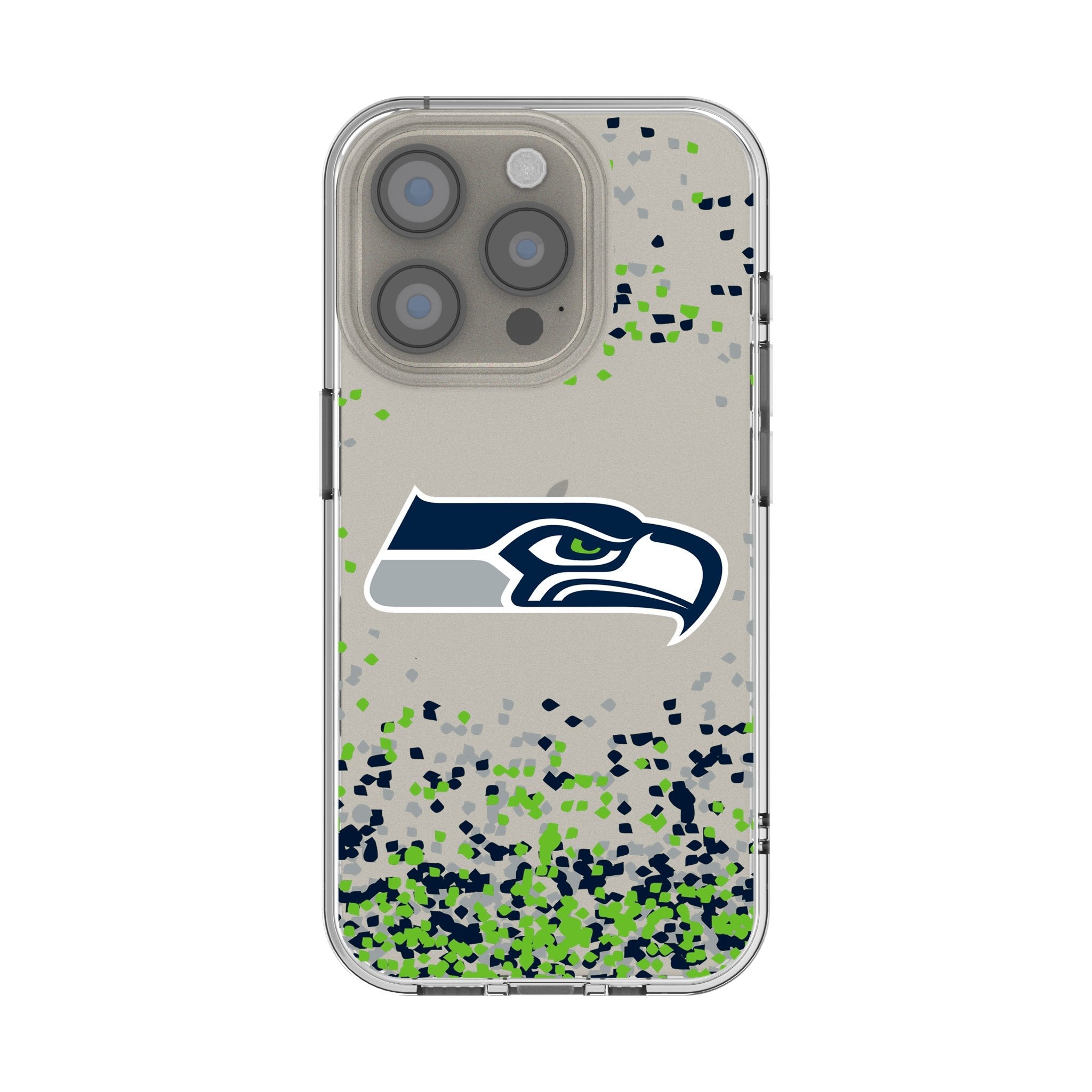 Seattle Seahawks Confetti Clear Phone Case for Apple iPhone 1