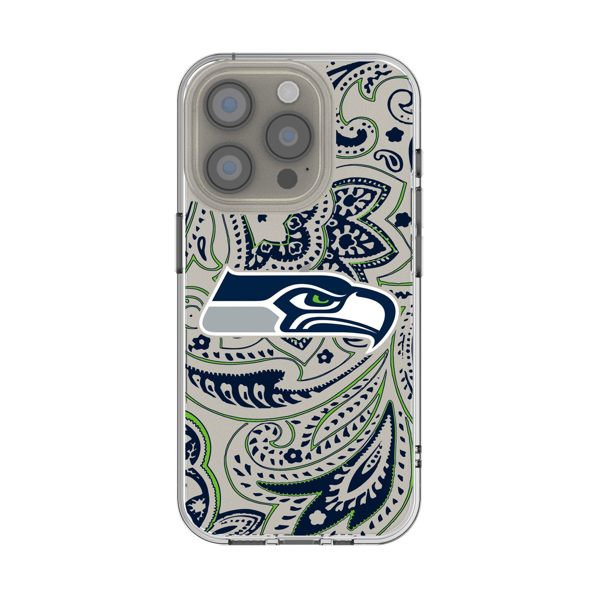 Seattle Seahawks Paisley Clear Phone Case for Apple iPhone 1