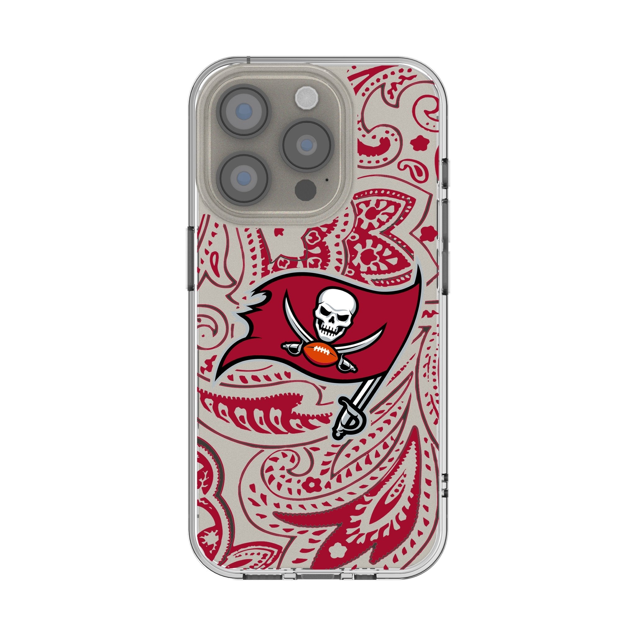 Tampa Bay Buccaneers Paisley Clear Phone Case for Apple iPhone