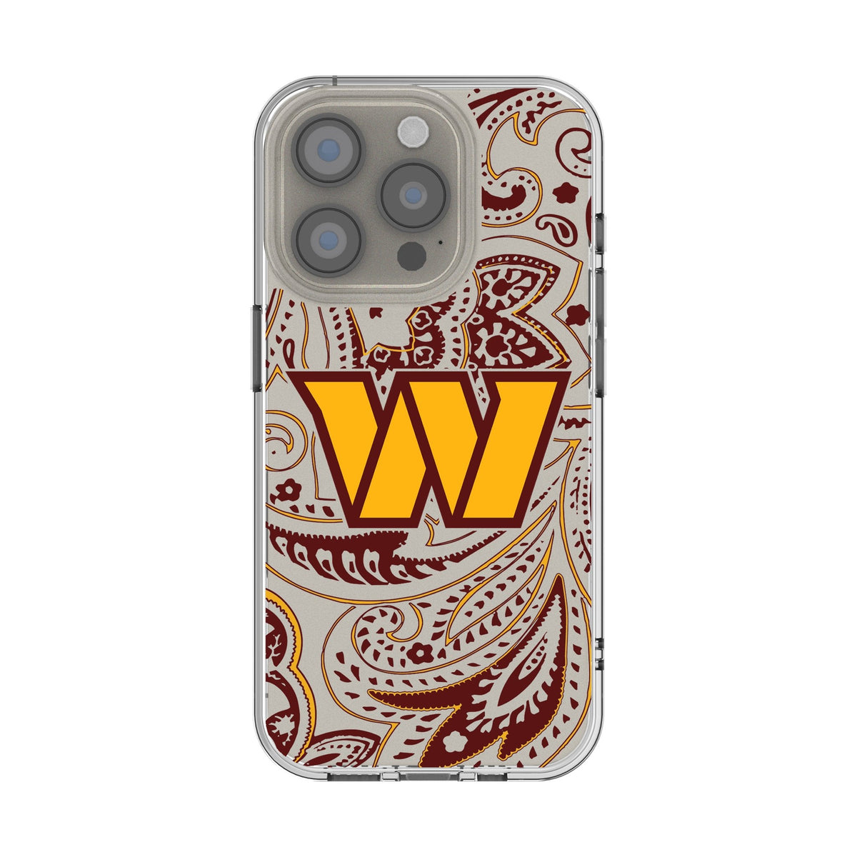 Washington Commanders Paisley Clear Phone Case for Apple iPhone 1