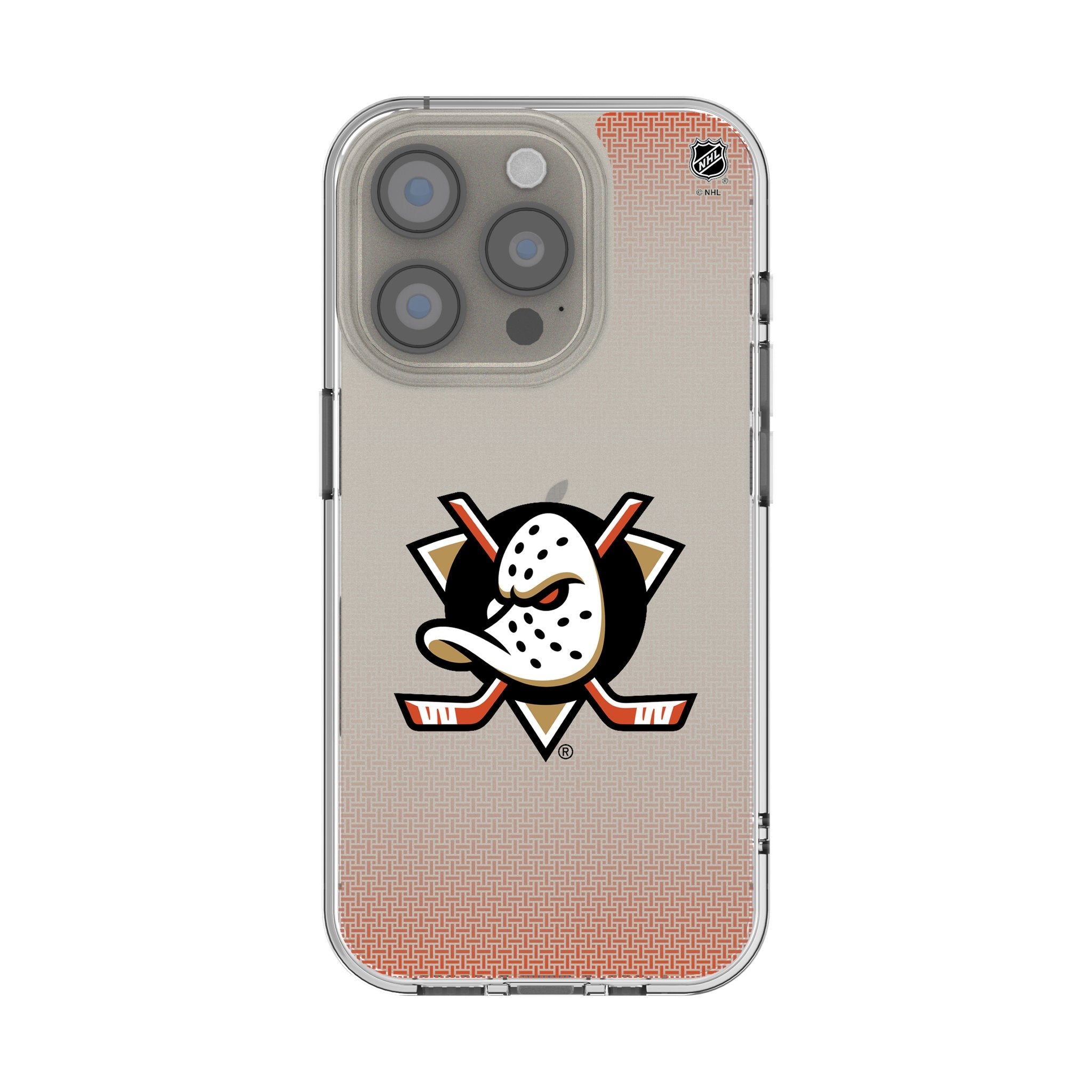 Anaheim Ducks Linen Clear Phone Case for Apple iPhone 1