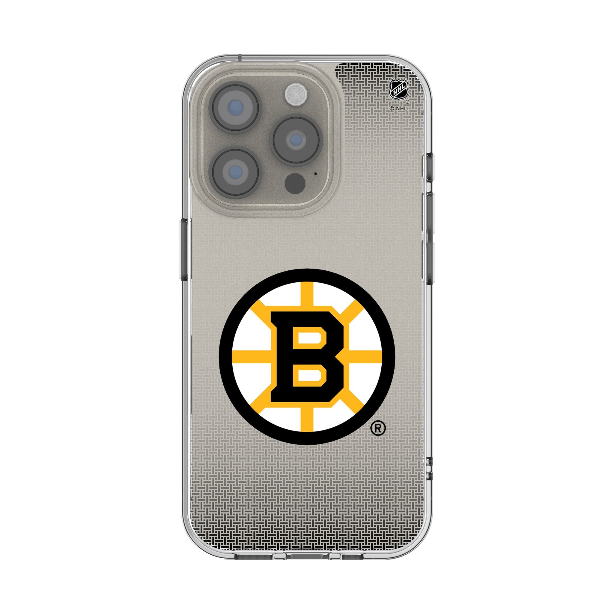 Boston Bruins Linen Clear Phone Case for Apple iPhone