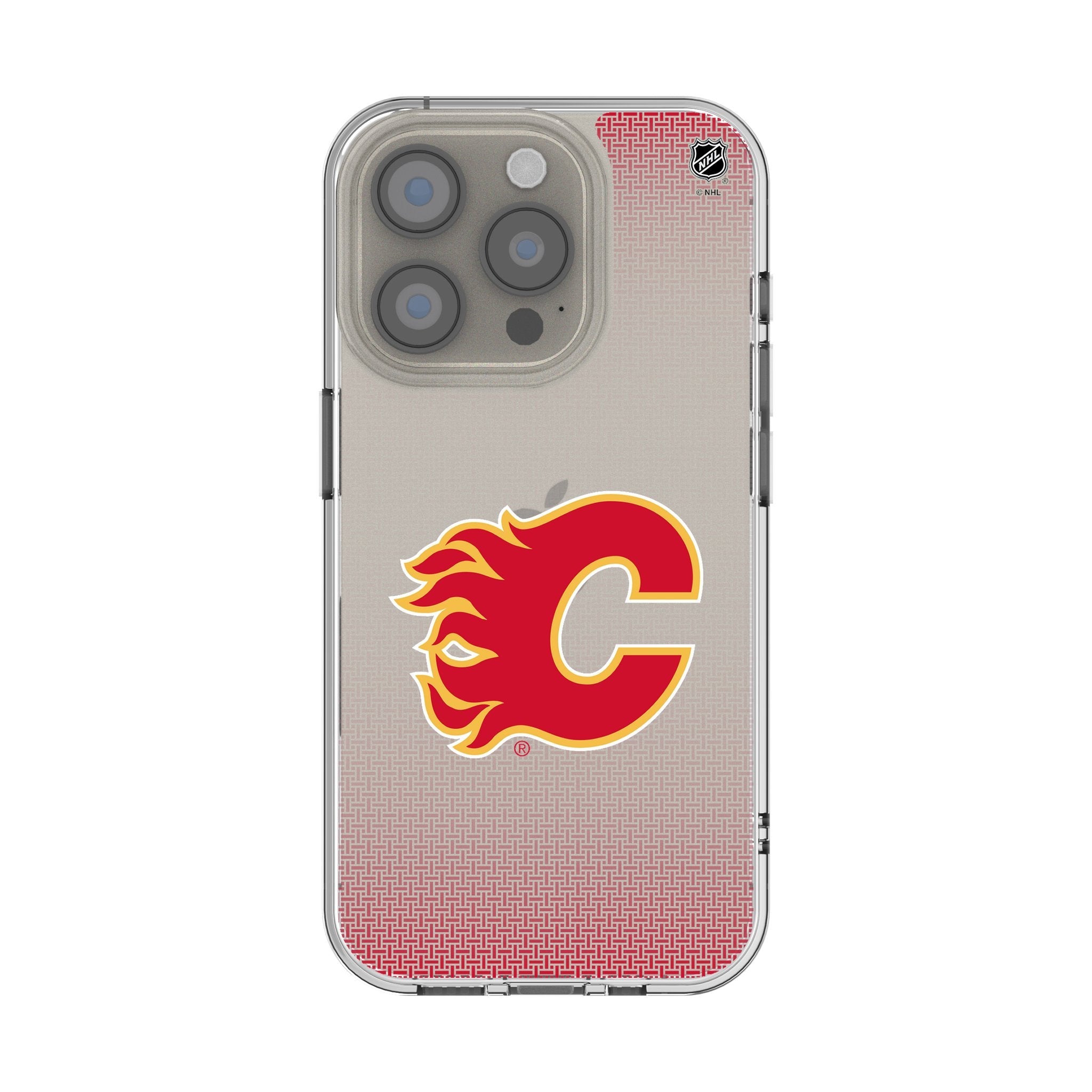 Calgary Flames Linen Clear Phone Case for Apple iPhone