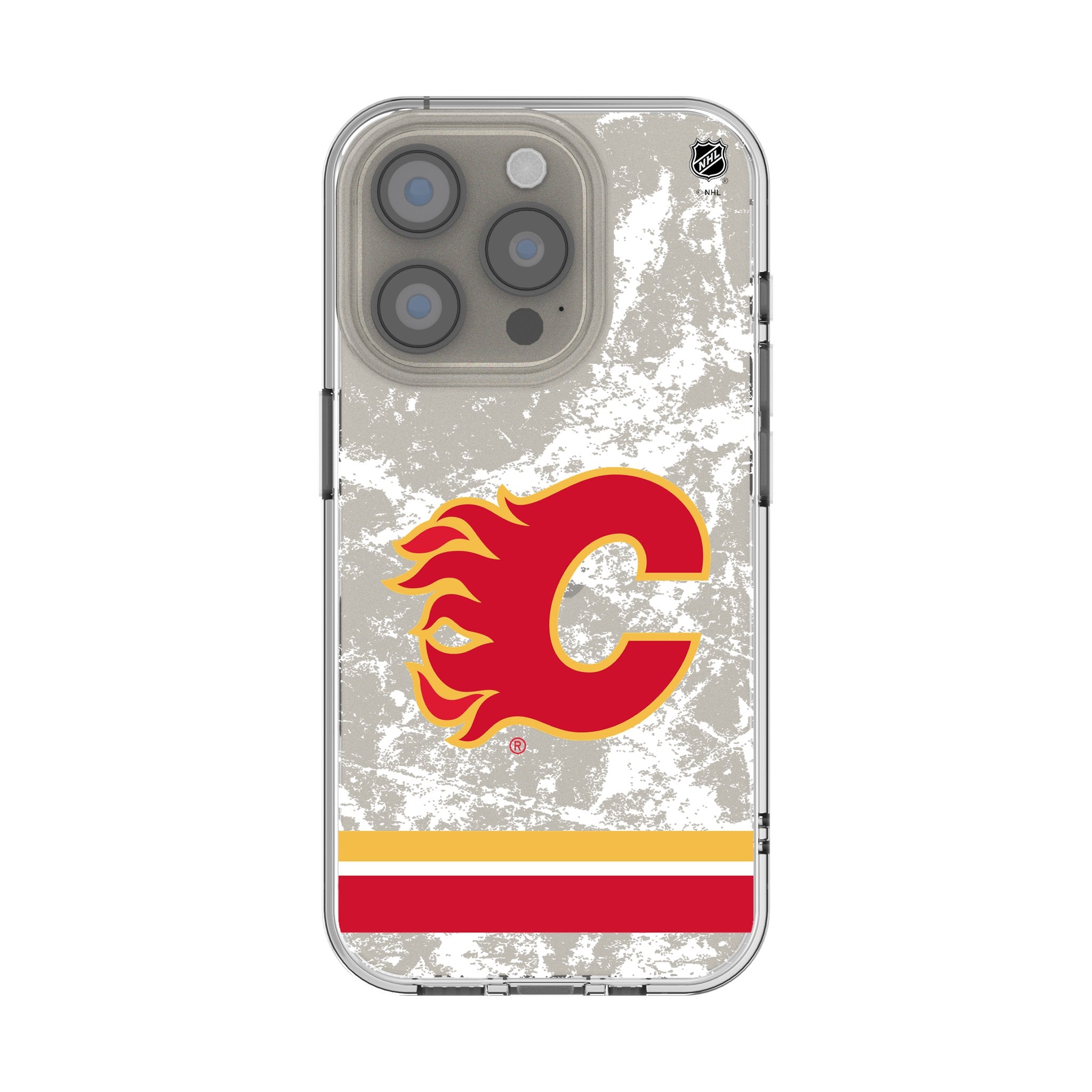 Calgary Flames Ice Stripe Clear Phone Case for Apple iPhone 1