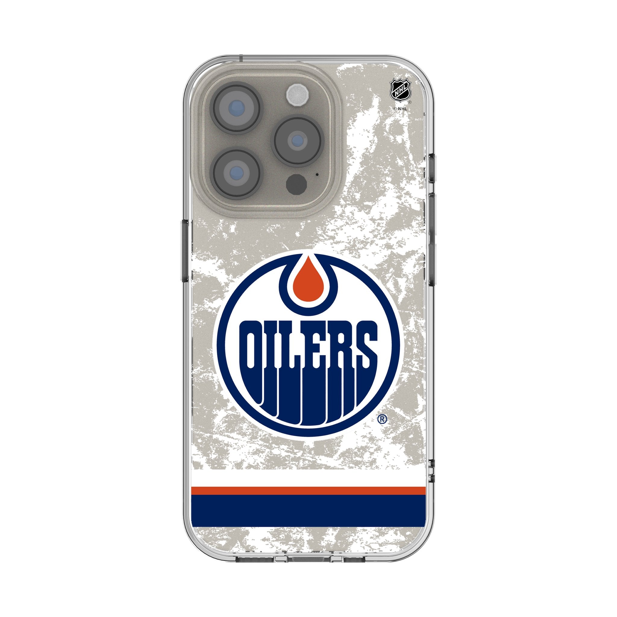 Edmonton Oilers Ice Stripe Clear Phone Case for Apple iPhone
