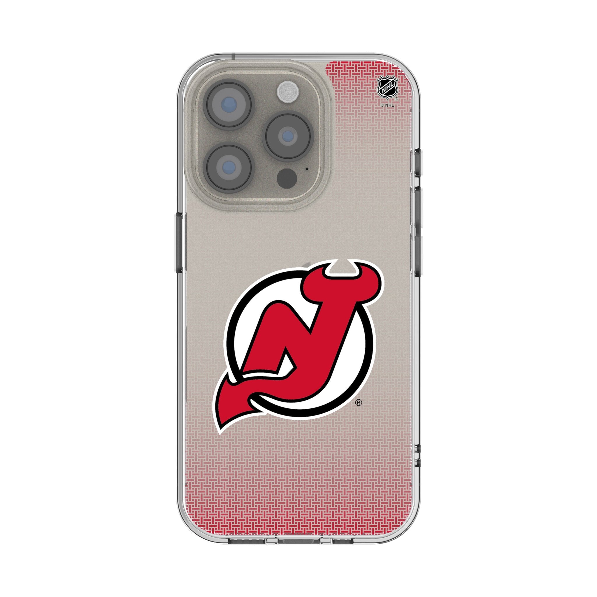 New Jersey Devils Linen Clear Phone Case for Apple iPhone