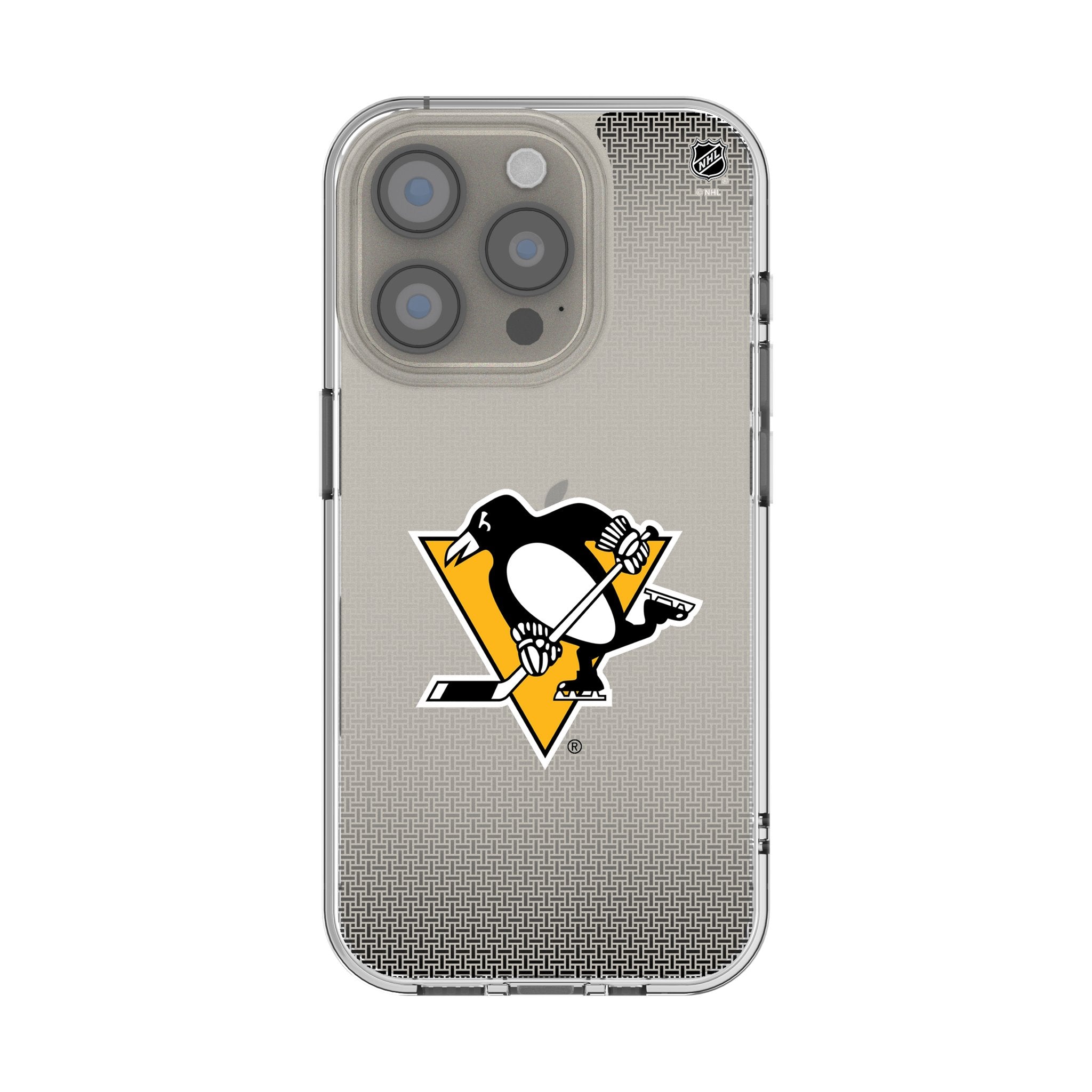 Pittsburgh Penguins Linen Clear Phone Case for Apple iPhone