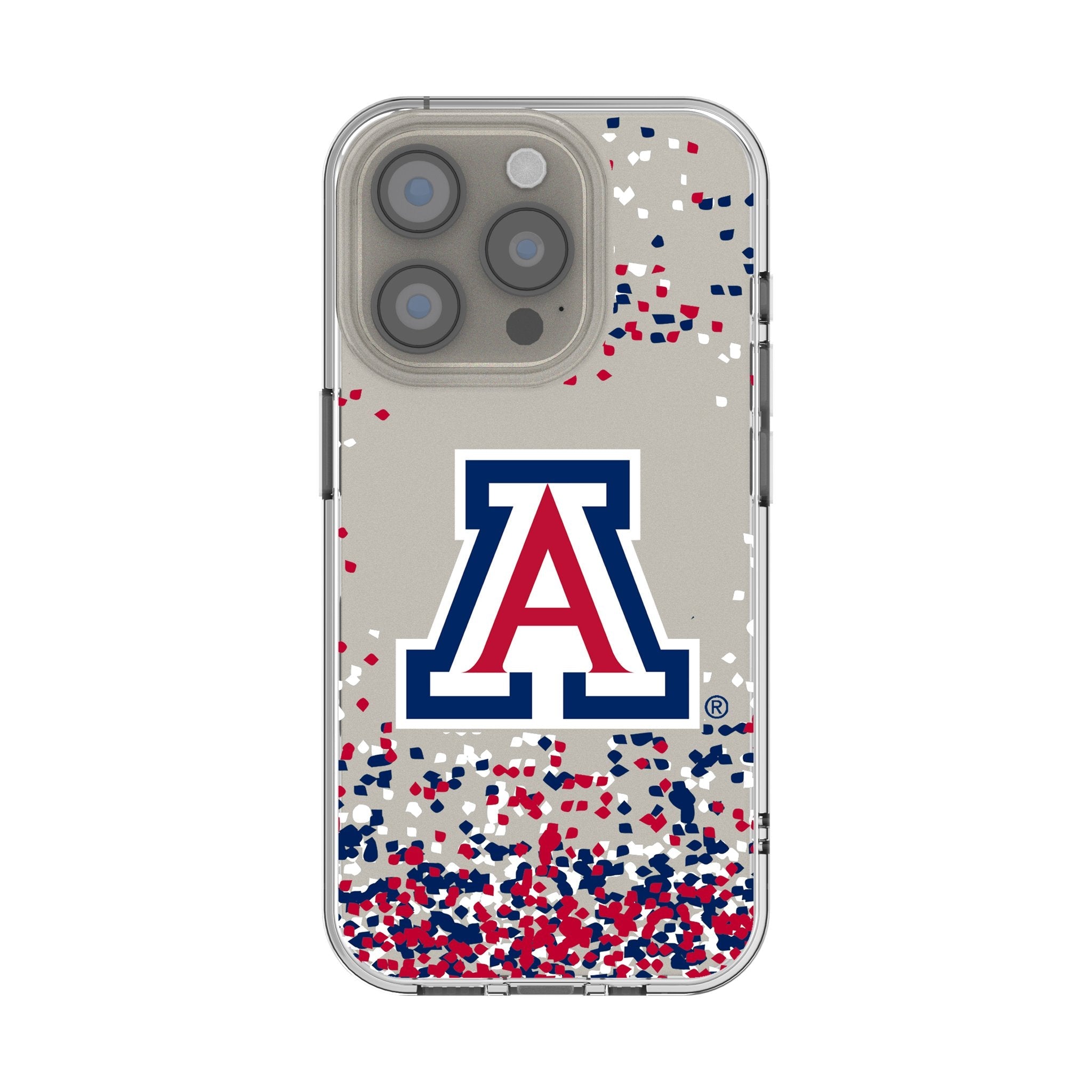 University of Arizona Wildcats Confetti Clear Phone Case for Apple iPhone 1