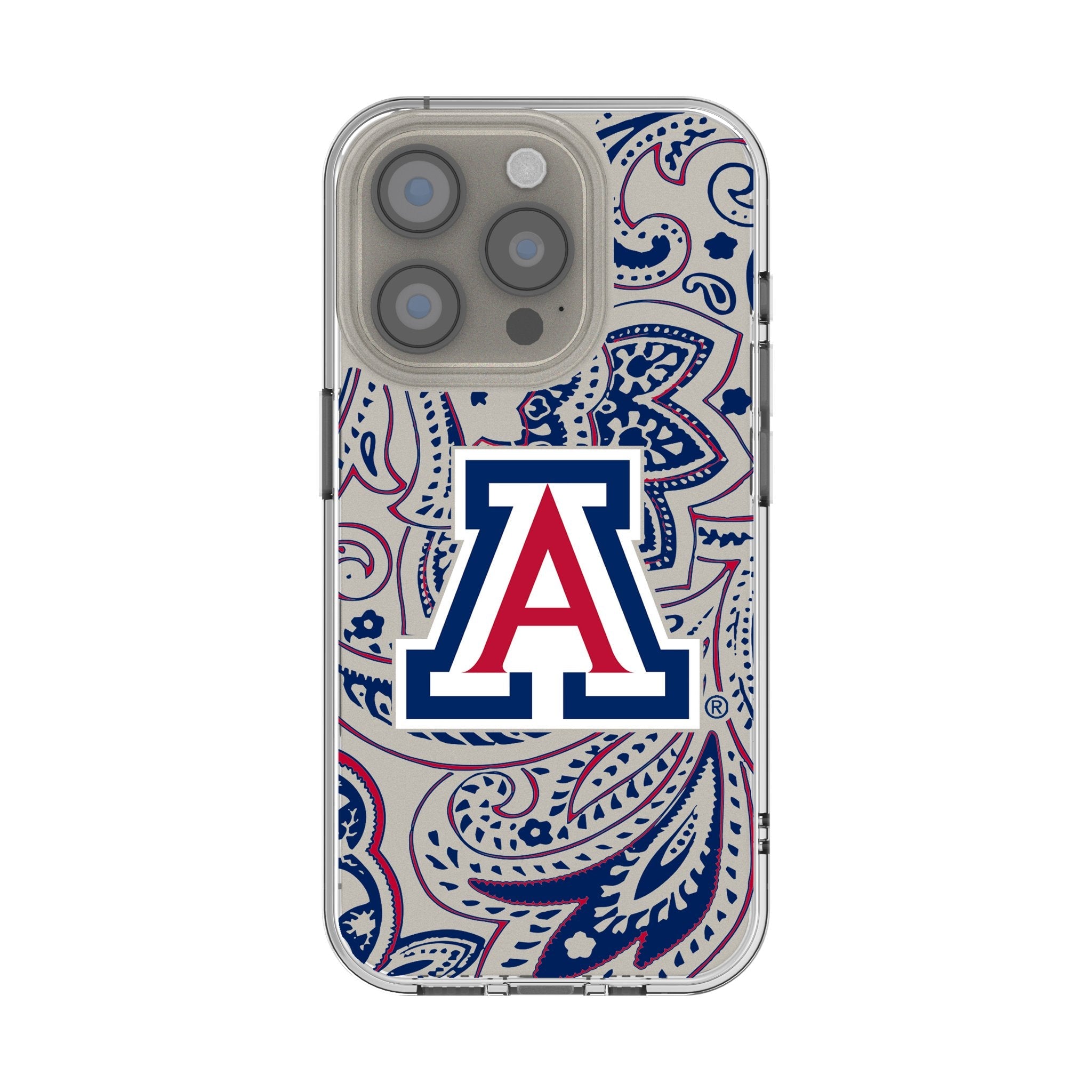 University of Arizona Wildcats Paisley Clear Phone Case for Apple iPhone 1