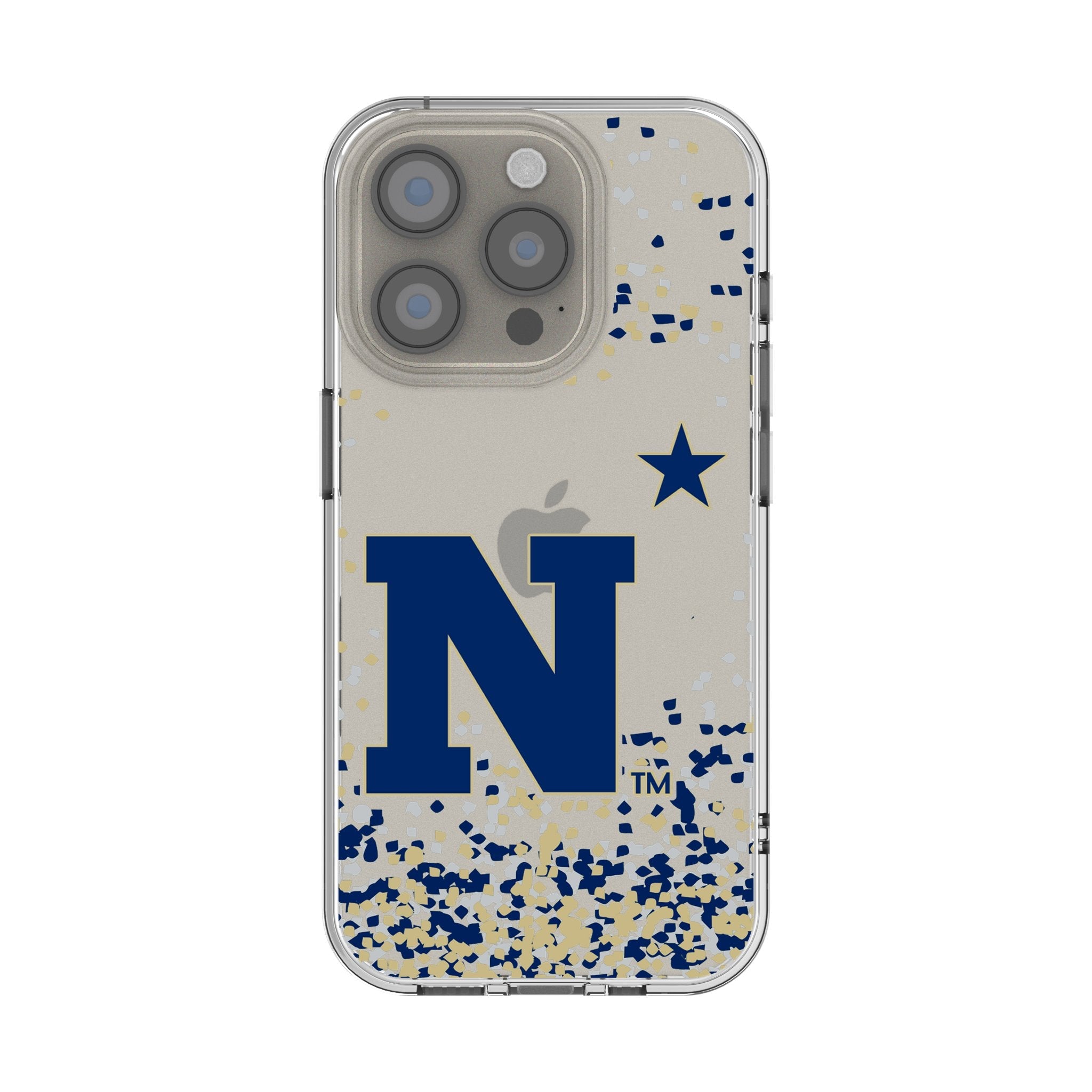 United State Naval Academy Midshipmen Confetti Clear Phone Case for Apple iPhone 1