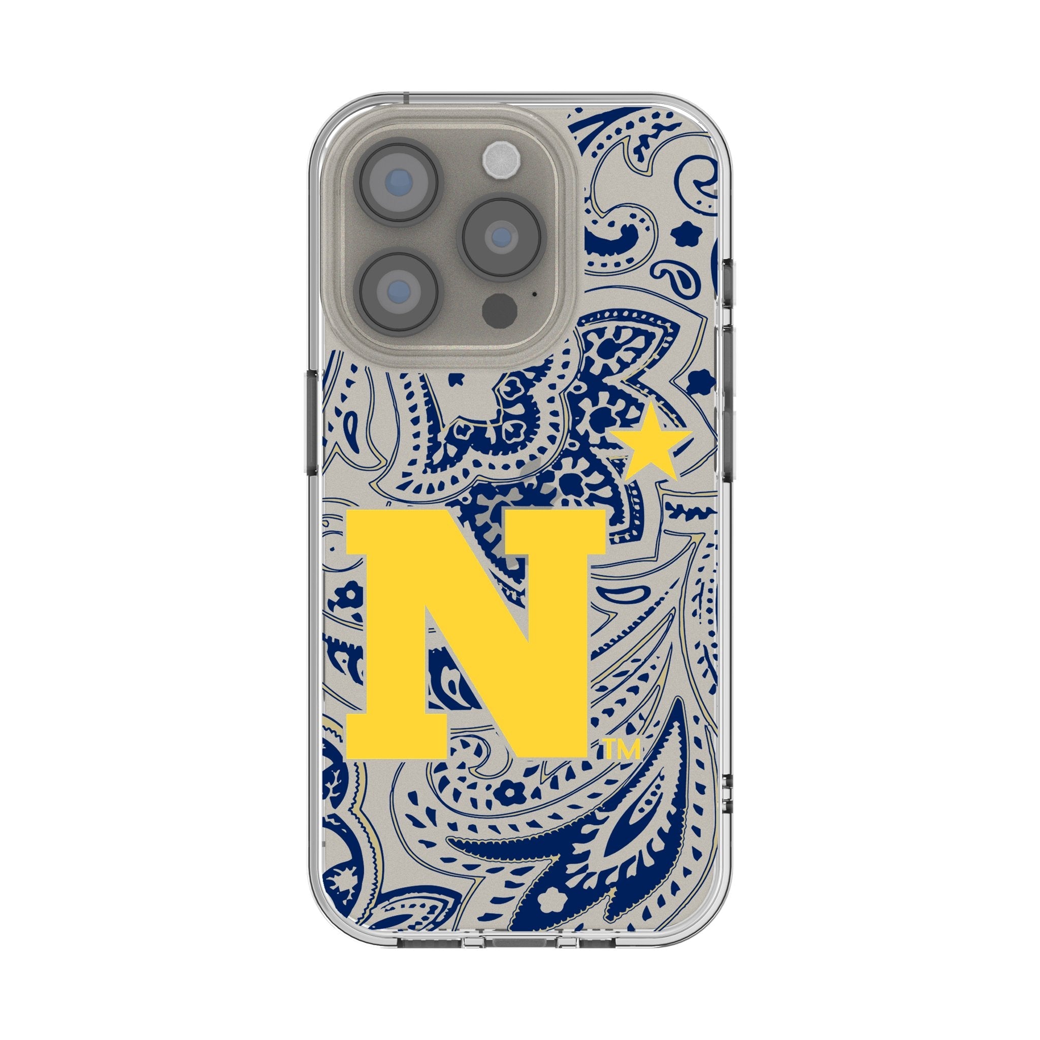 United State Naval Academy Midshipmen Paisley Clear Phone Case for Apple iPhone 1
