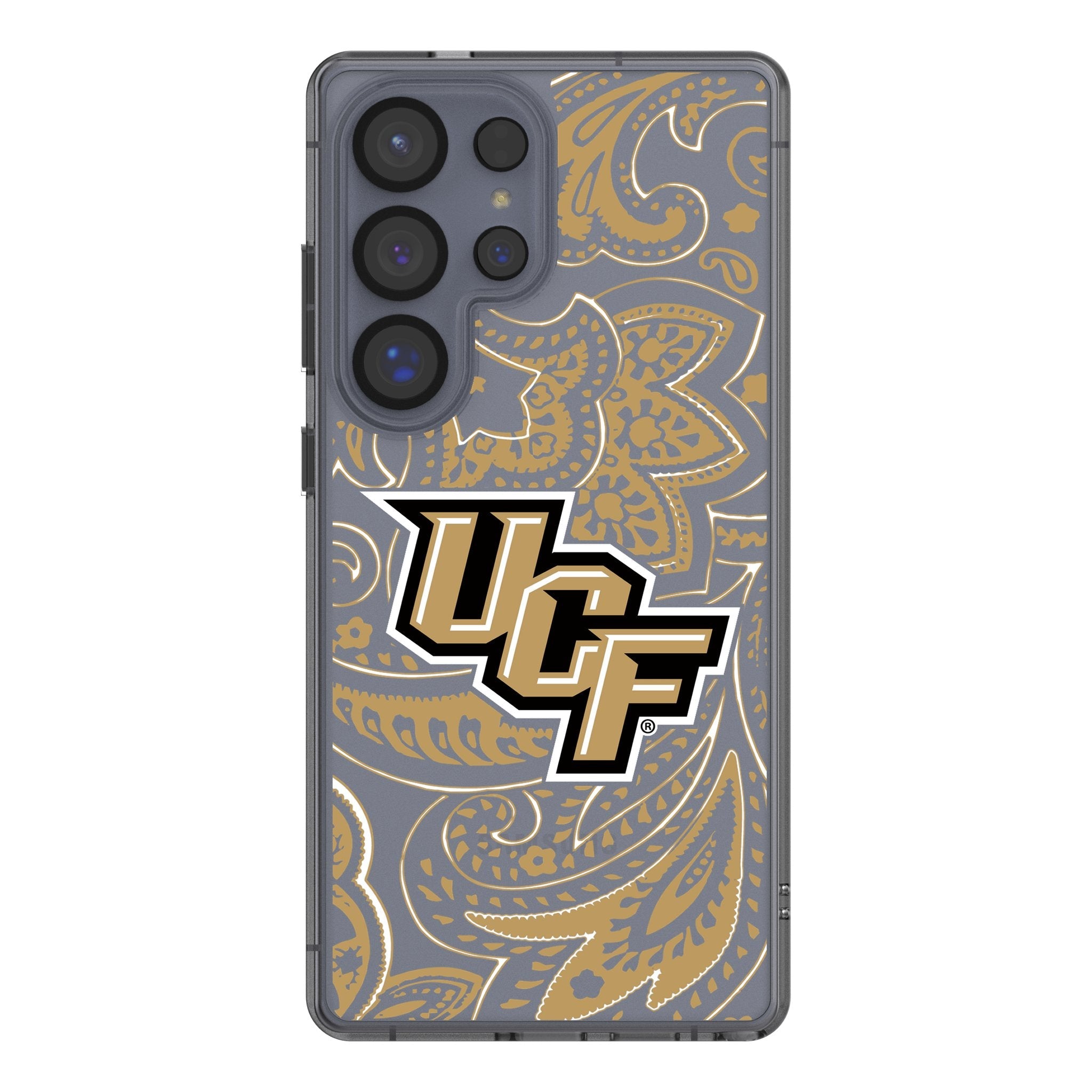 University of Central Florida Golden Knights Paisley Clear Phone Case for Samsung Galaxy