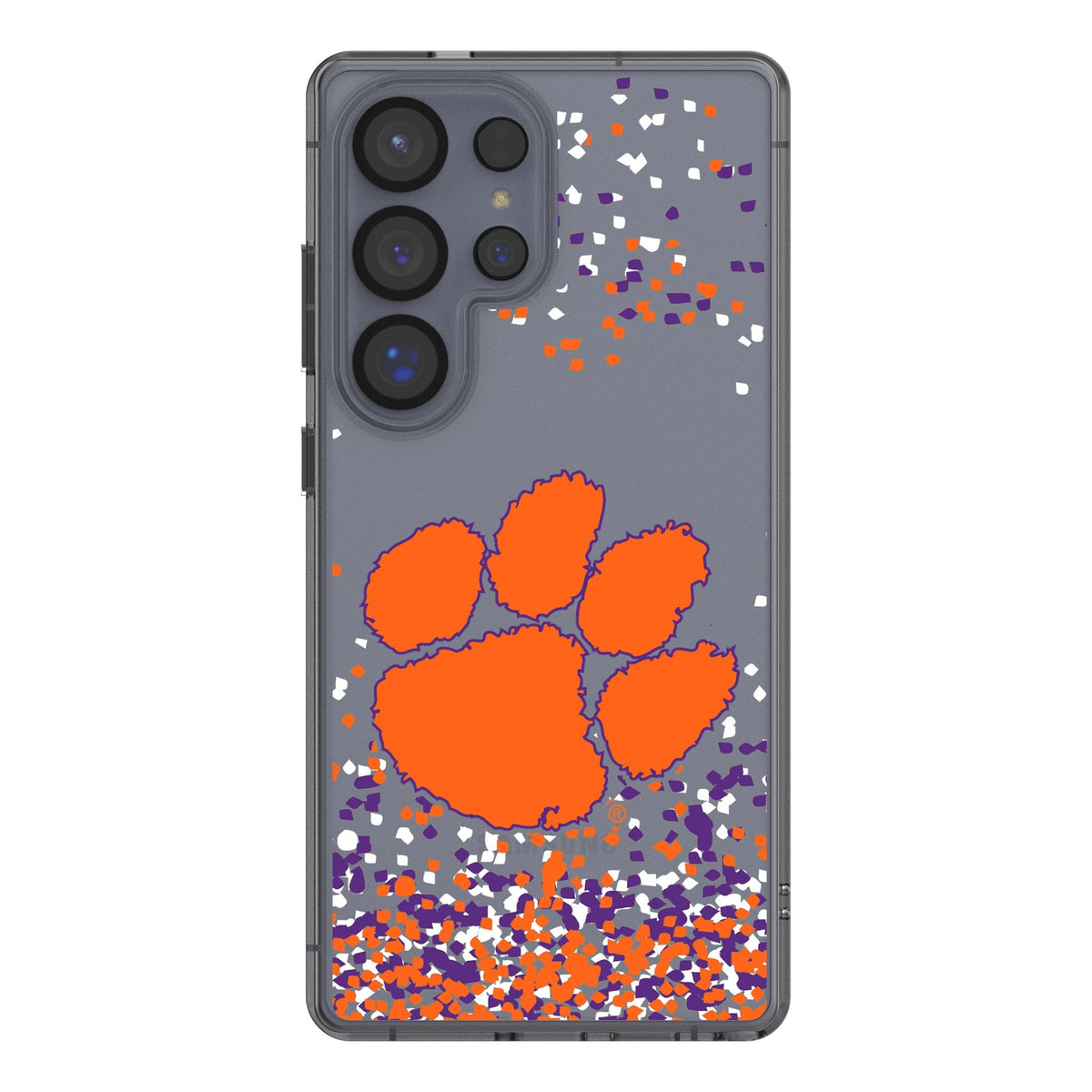 Clemson University Tigers Confetti Clear Phone Case for Samsung Galaxy