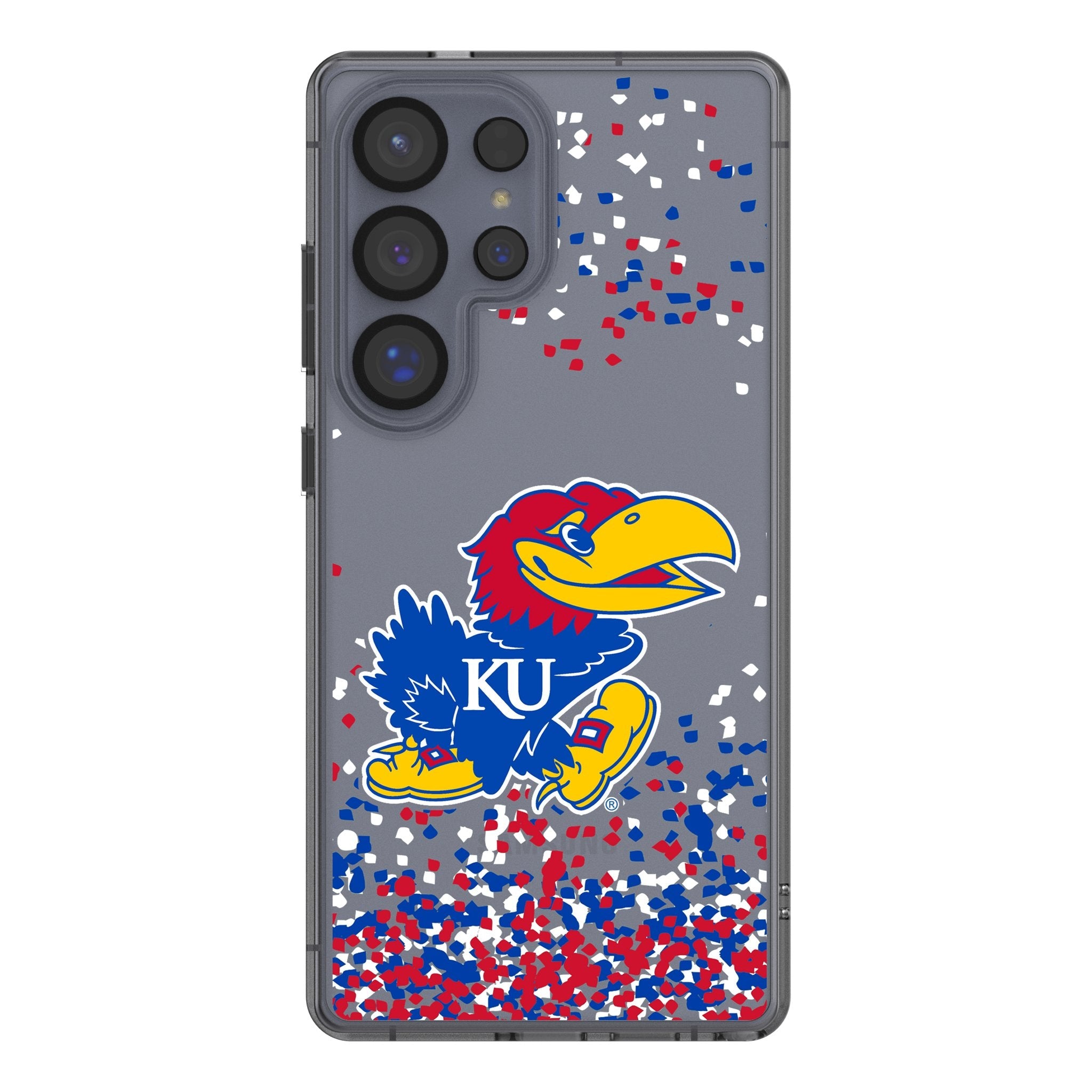 University of Kansas Jayhawks Confetti Clear Phone Case for Samsung Galaxy 1