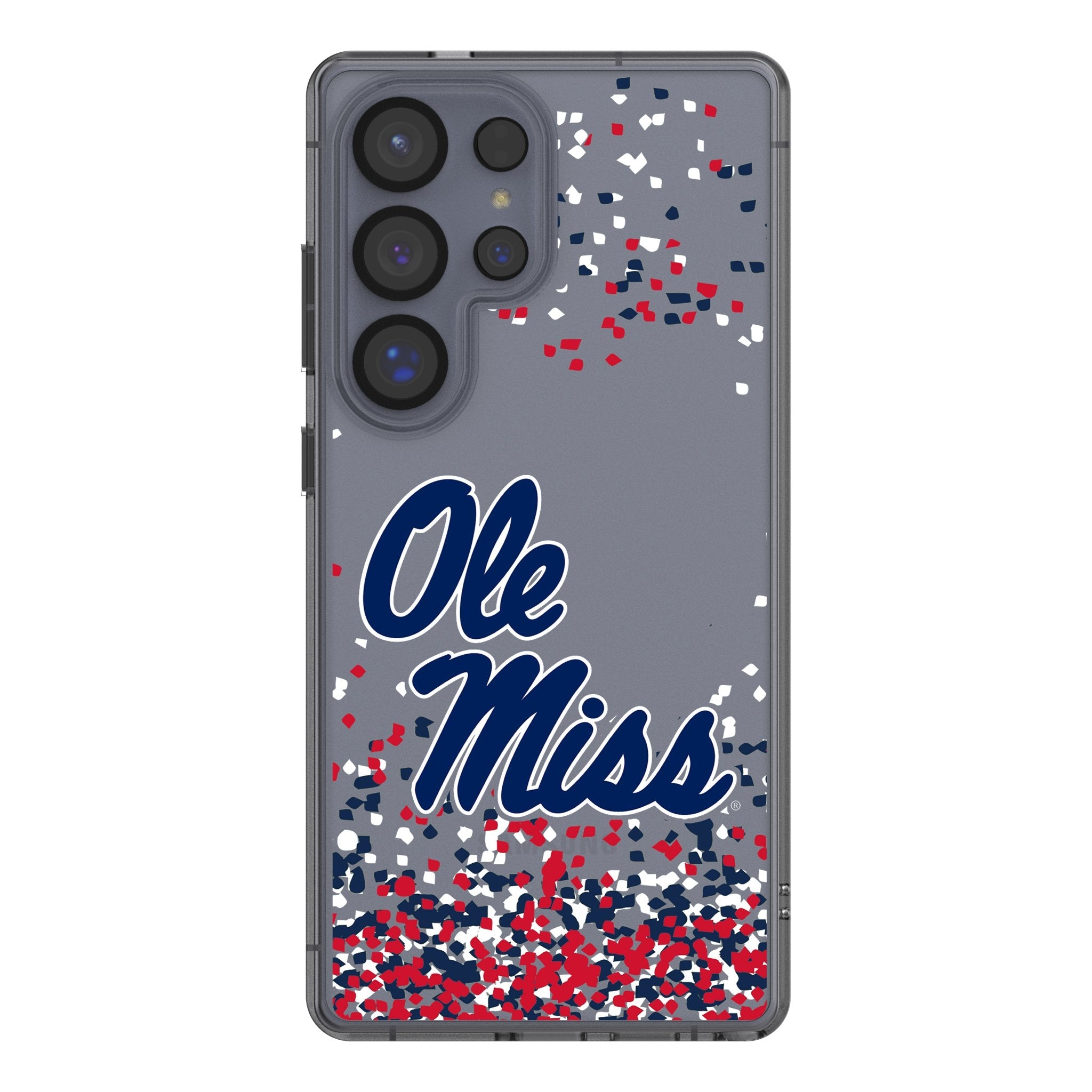 University of Mississippi Rebels Confetti Clear Phone Case for Samsung Galaxy 1
