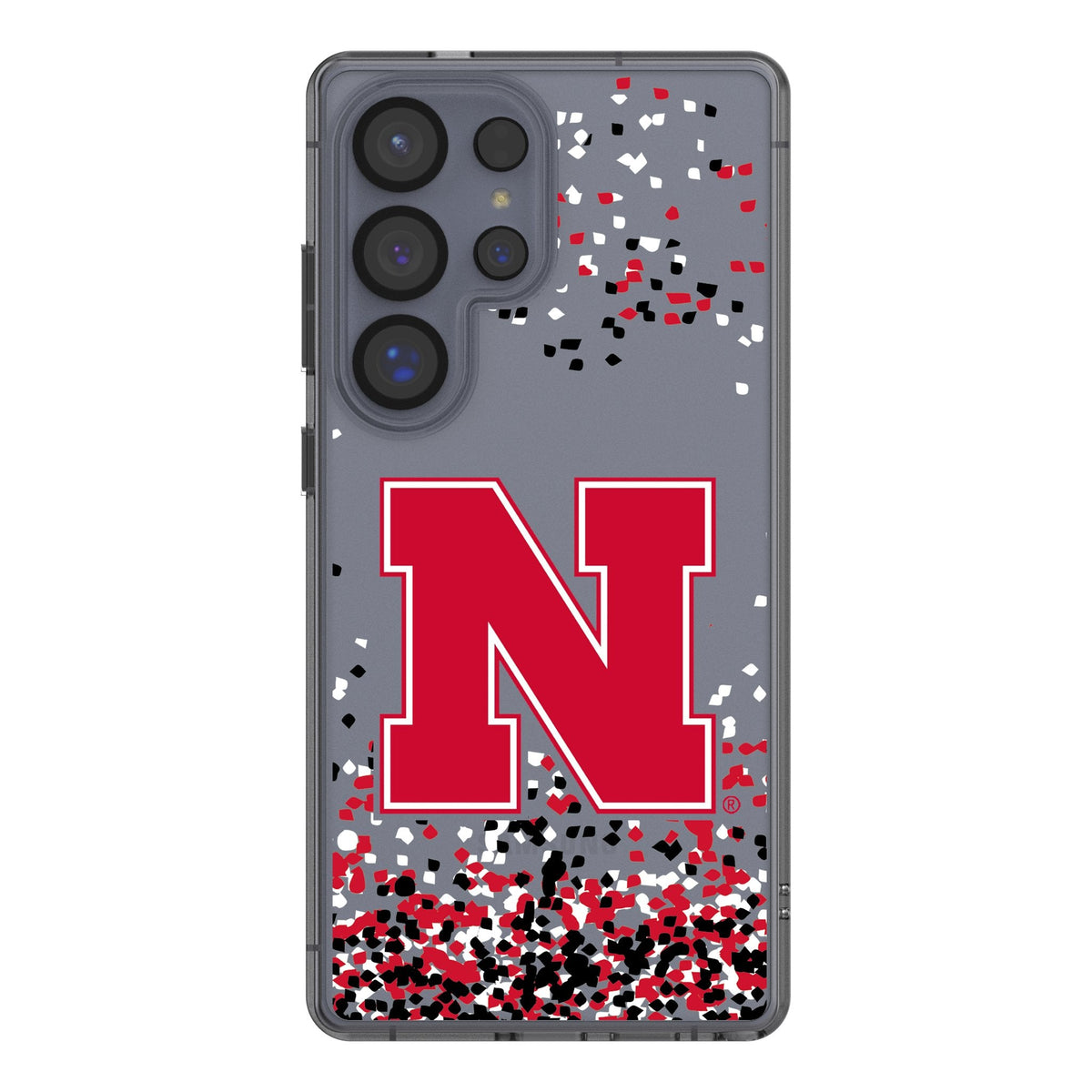 University of Nebraska Huskers Block N Confetti Clear Phone Case for Samsung Galaxy 1