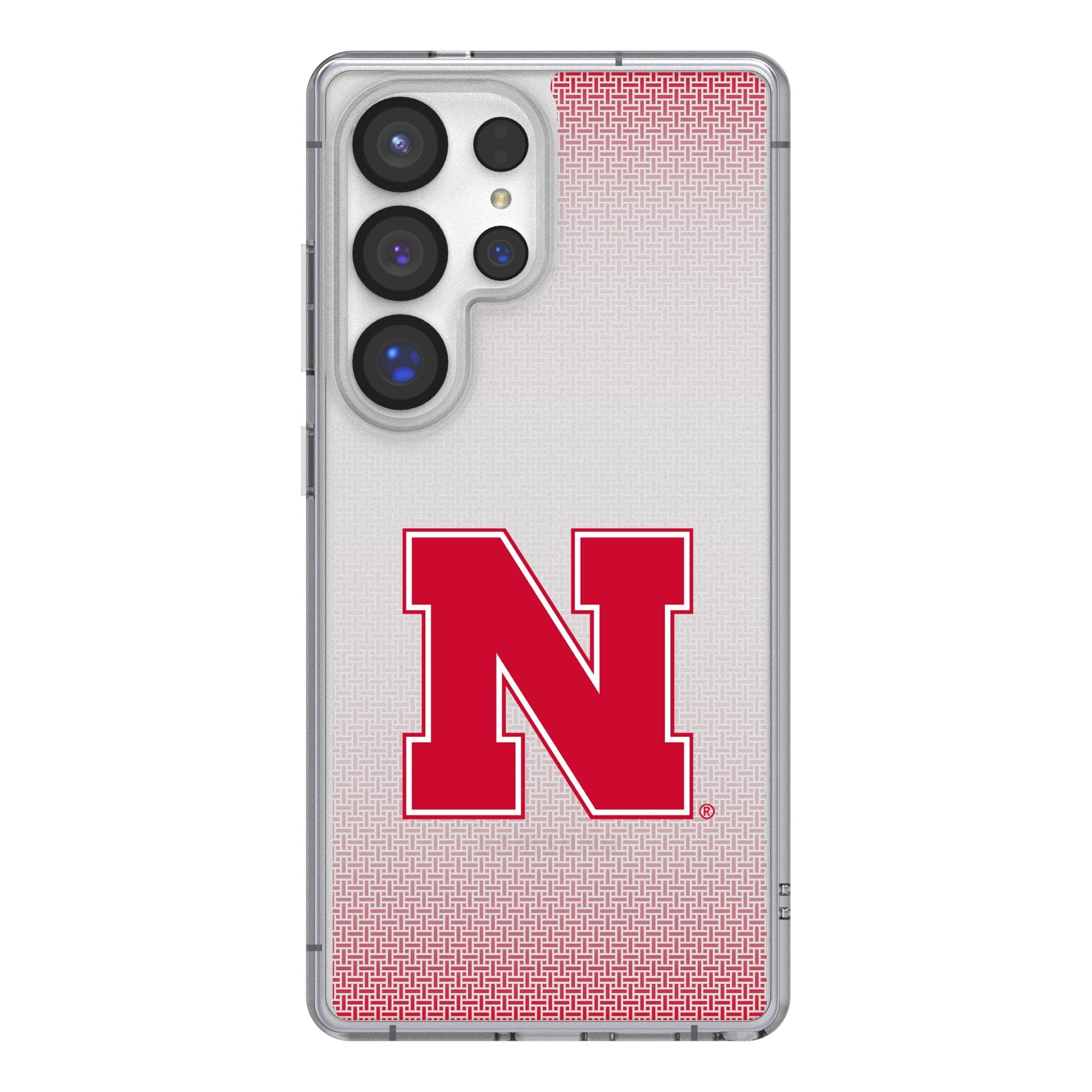 University of Nebraska Huskers Block N Linen Clear Phone Case for Samsung Galaxy 1