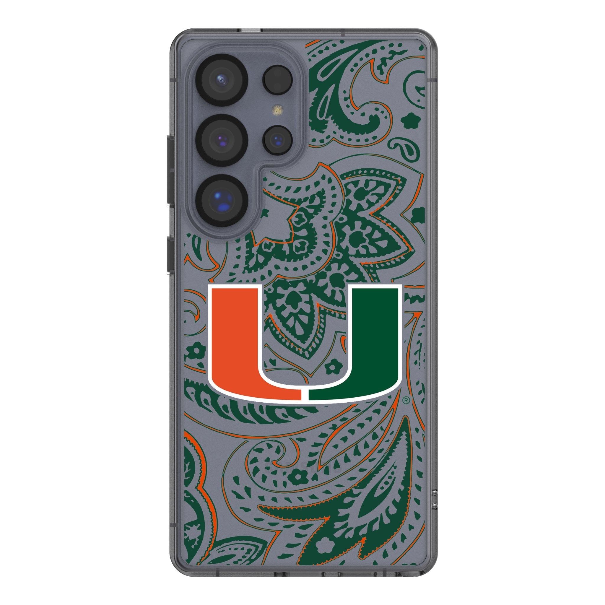 University of Miami Hurricanes Paisley Clear Phone Case for Samsung Galaxy 1