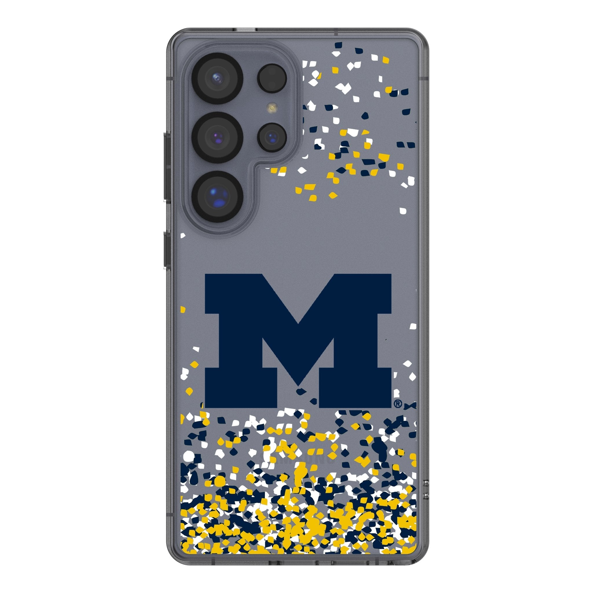 University of Michigan Wolverines Confetti Clear Phone Case for Samsung Galaxy 1