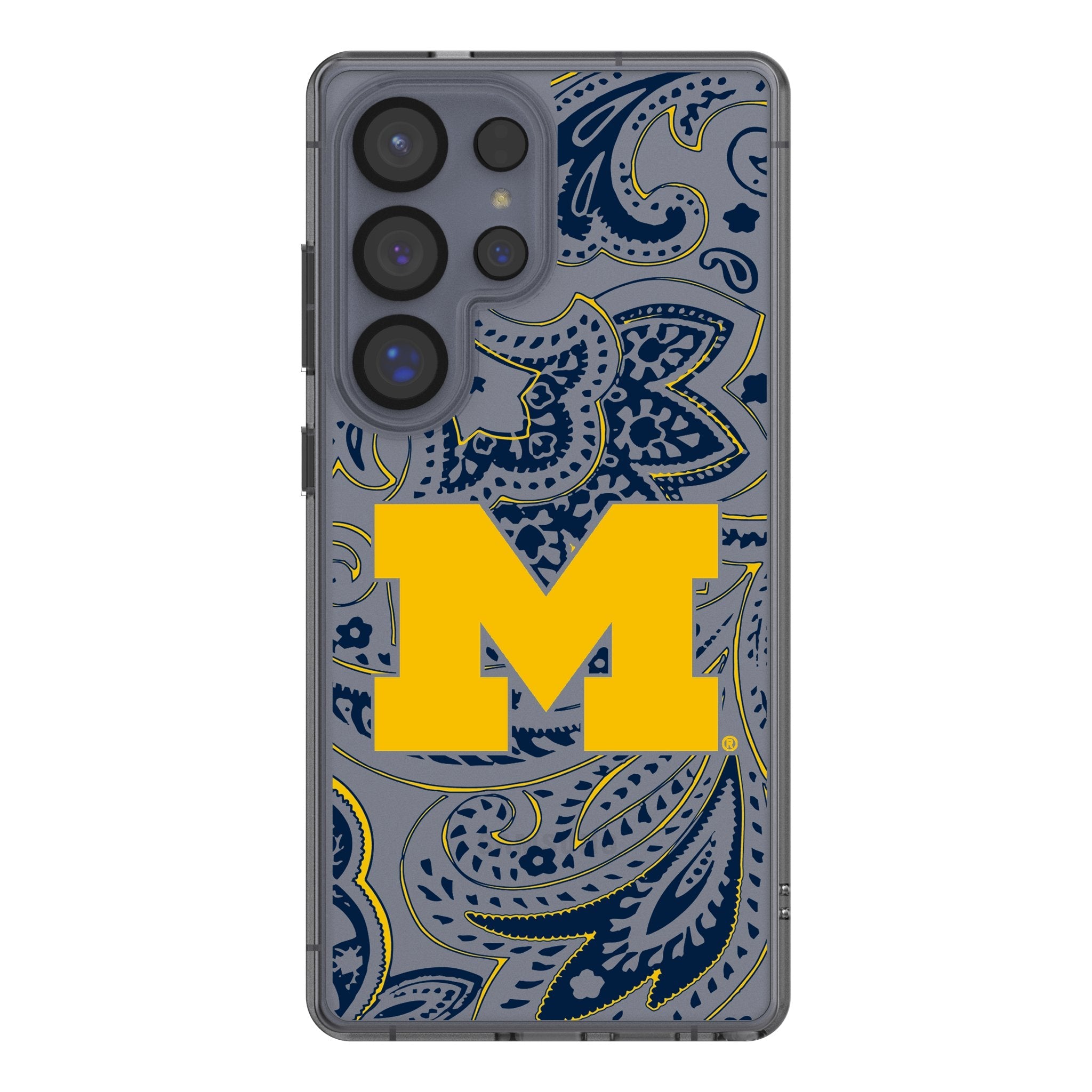 University of Michigan Wolverines Paisley Clear Phone Case for Samsung Galaxy 1