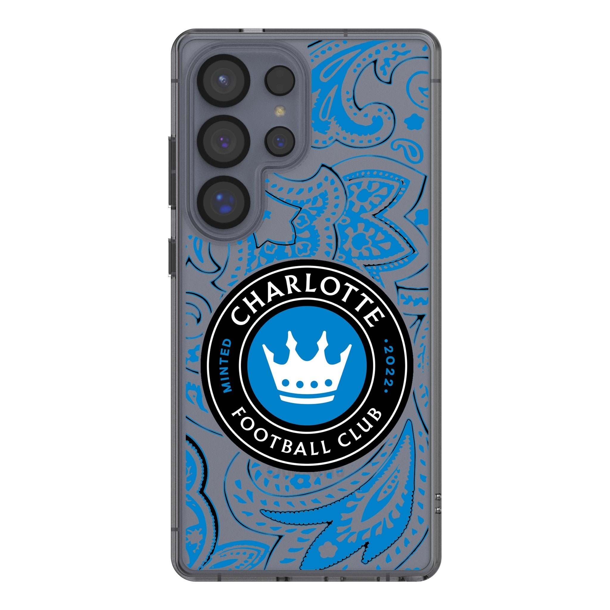 Charlotte FC Paisley Clear Phone Case for Samsung Galaxy