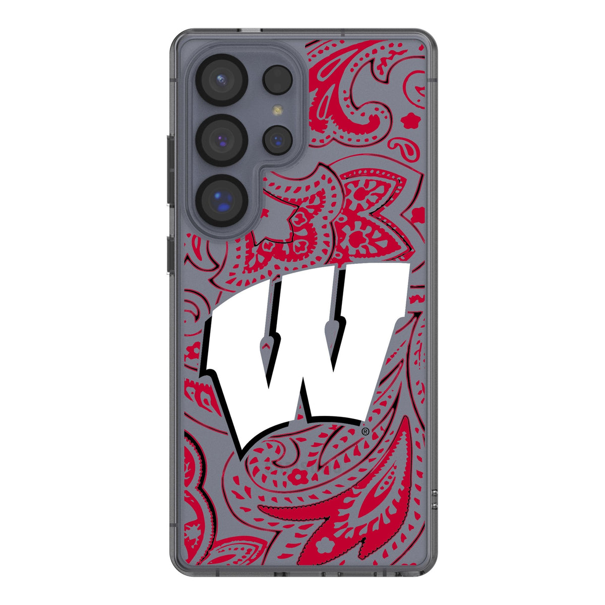 University of Wisconsin Badgers Paisley Clear Phone Case for Samsung Galaxy