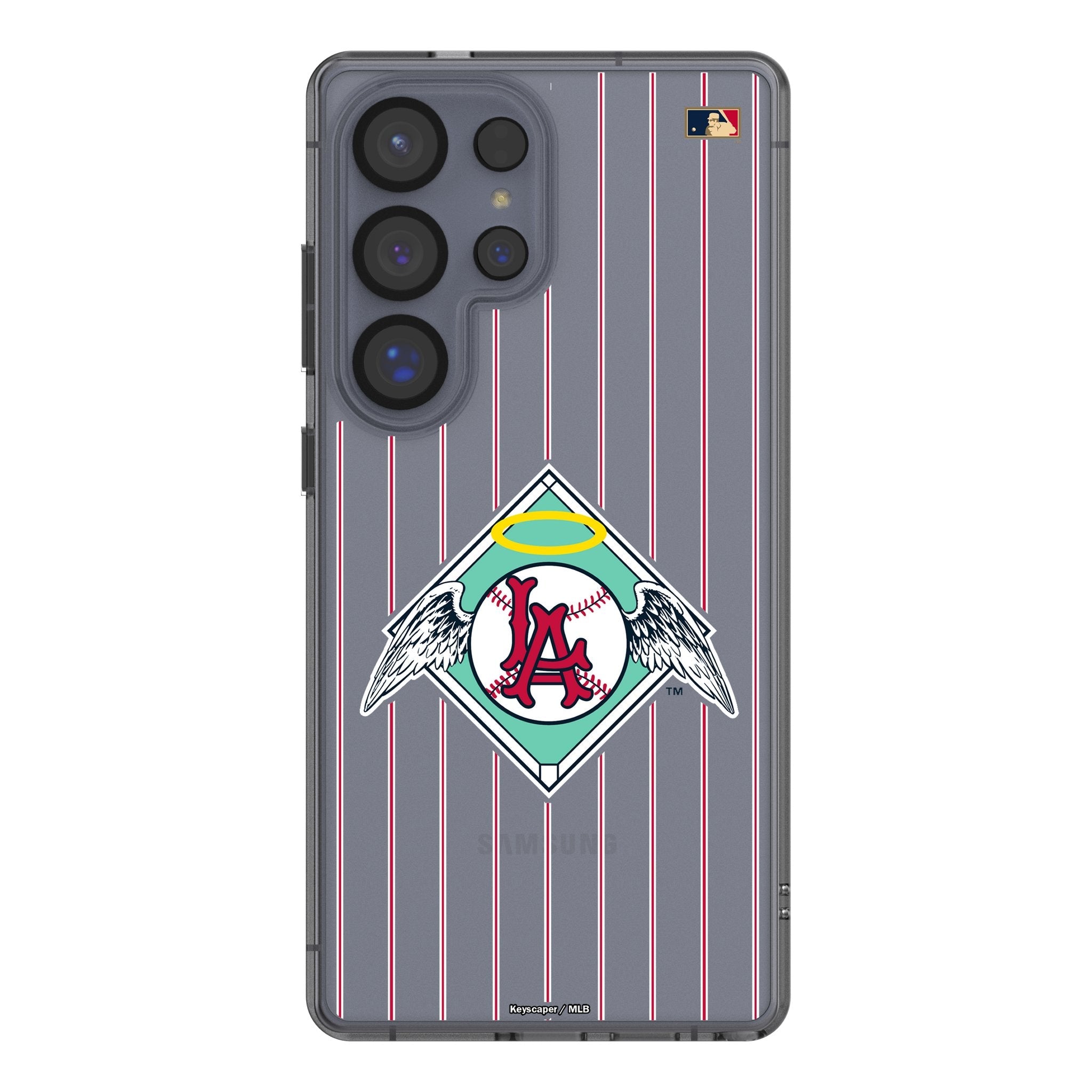 LA Angels 1961-1965 - Cooperstown Collection Pinstripe Clear Phone Case for Samsung Galaxy