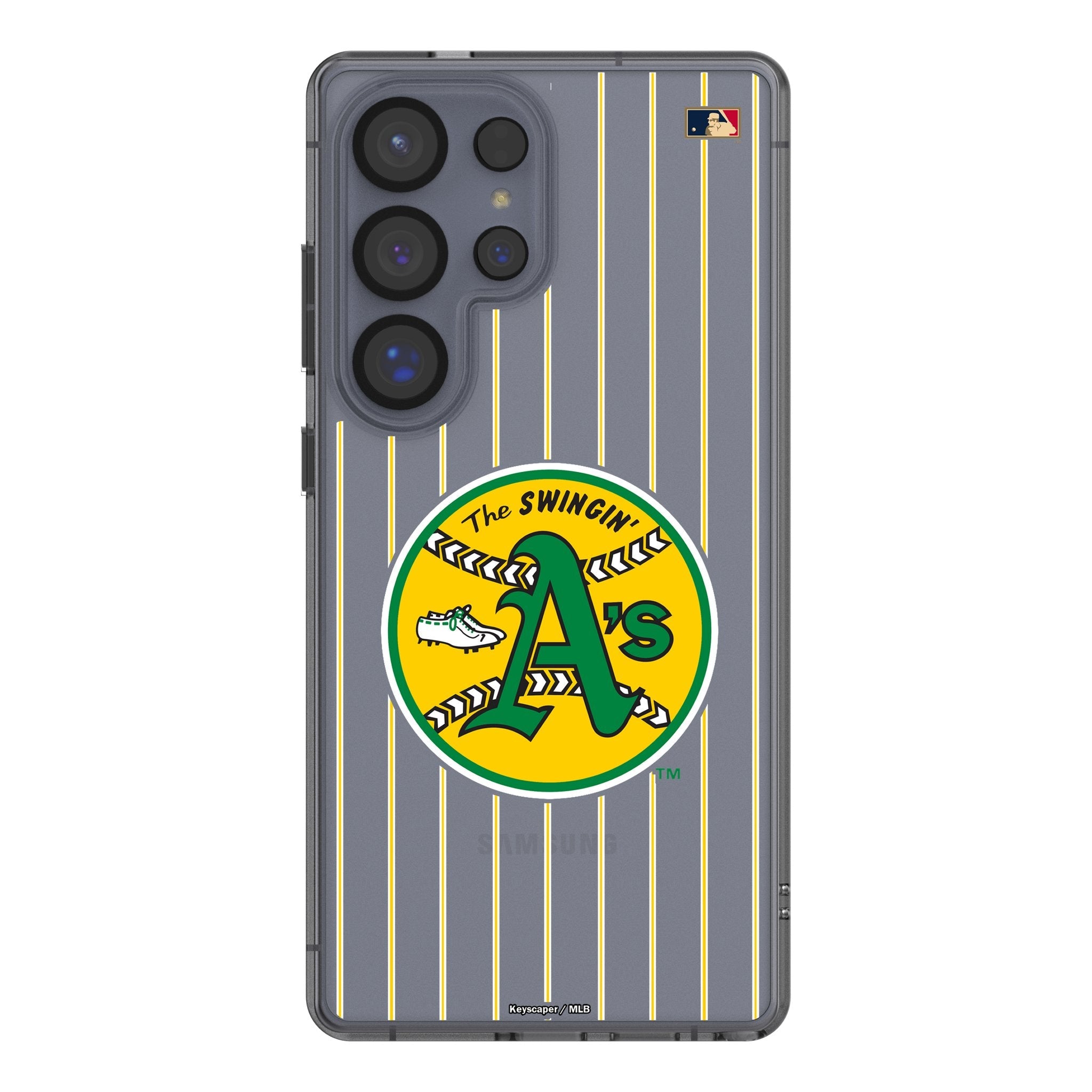 Oakland As 1971-1981 - Cooperstown Collection Pinstripe Clear Phone Case for Samsung Galaxy 1