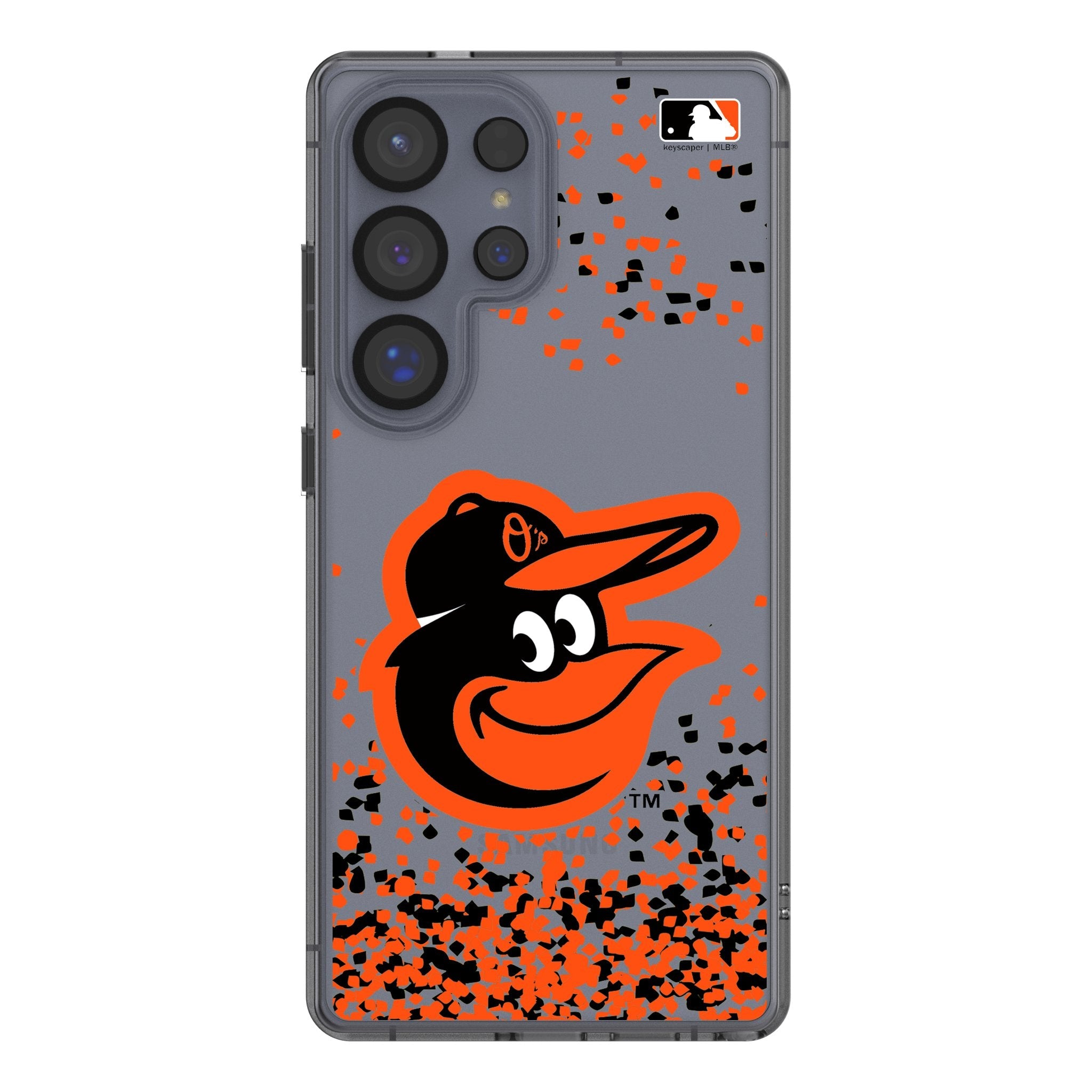 Baltimore Orioles Confetti Clear Phone Case for Samsung Galaxy