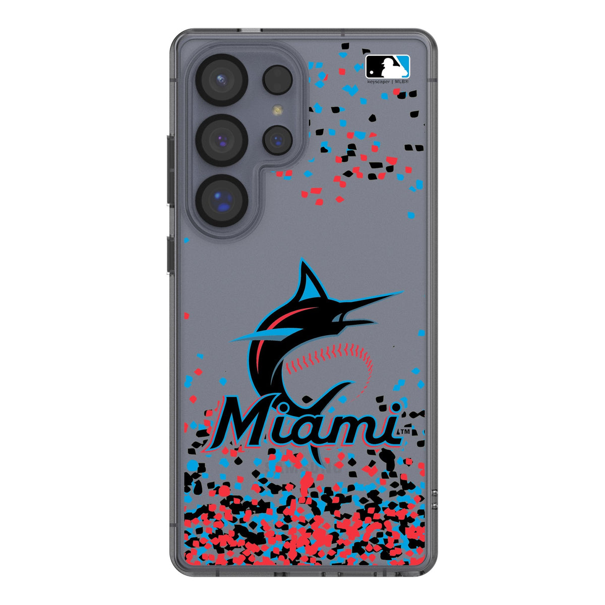 Miami Marlins Confetti Clear Phone Case for Samsung Galaxy 1
