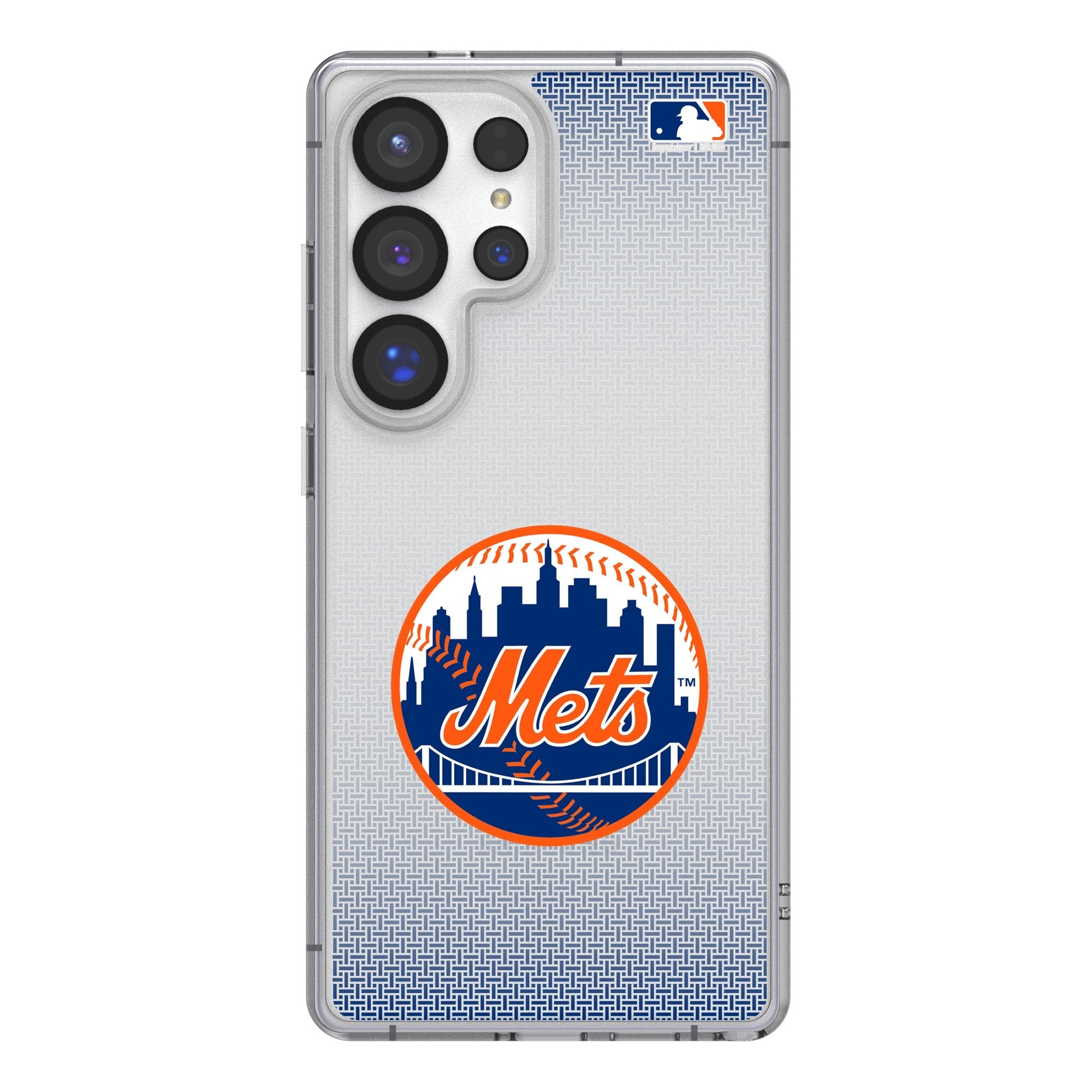 New York Mets Linen Clear Phone Case for Samsung Galaxy 1