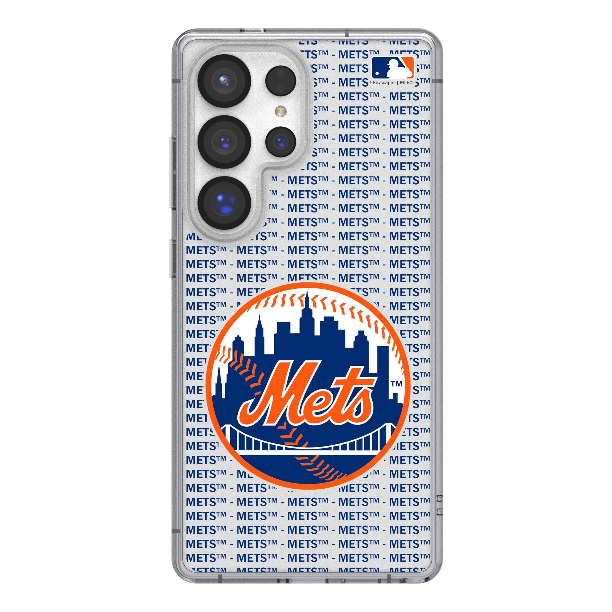 New York Mets Text Backdrop Clear Phone Case for Samsung Galaxy 1