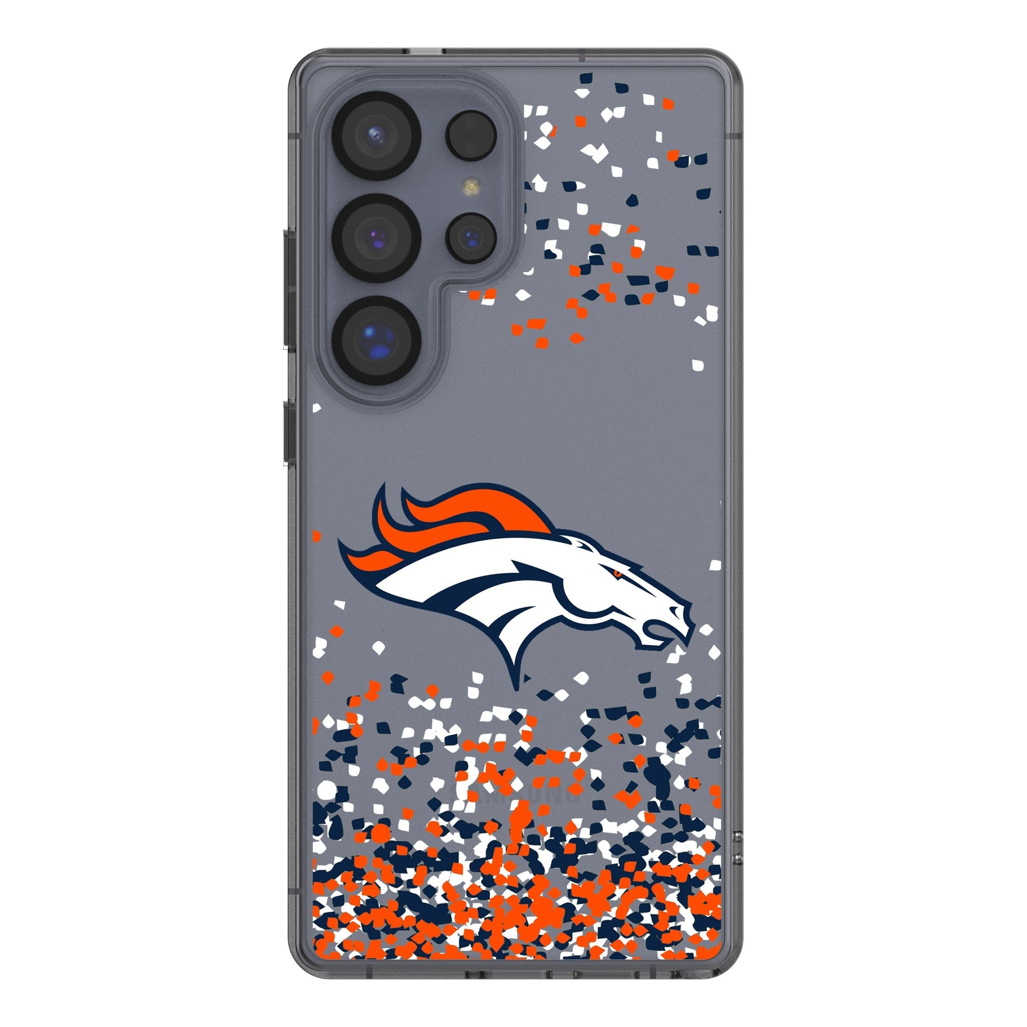Denver Broncos Confetti Clear Phone Case for Samsung Galaxy 1